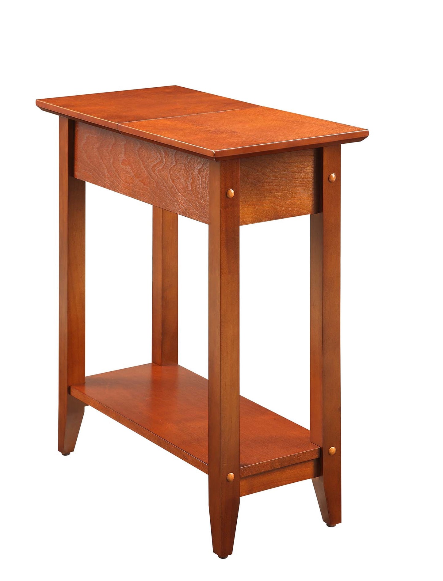 Convenience Concepts American Heritage Flip Top End Table with Shelf, Cherry