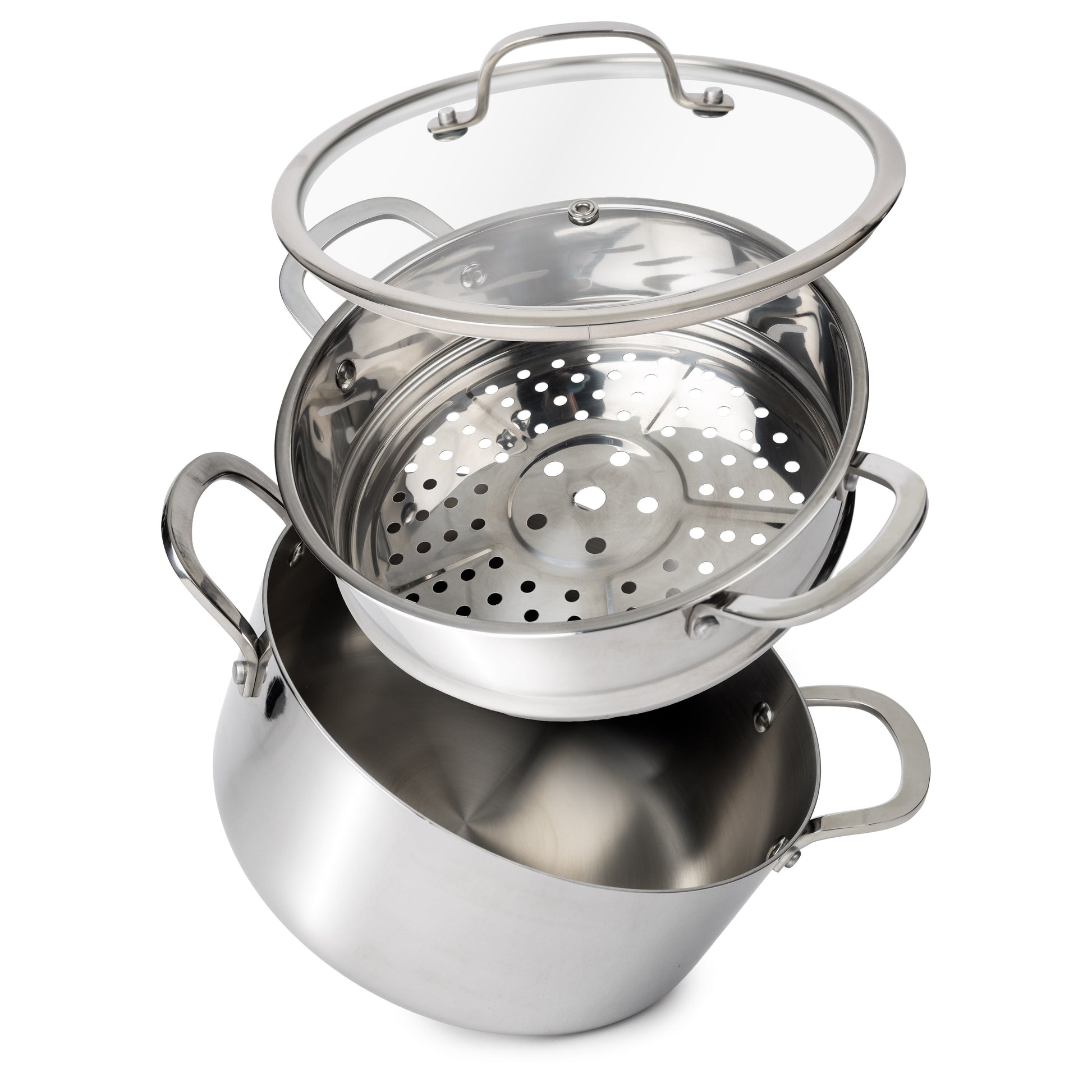 CoreClad 12-Quart Tri-Ply Stainless Steel Stock Pot, Induction Ready