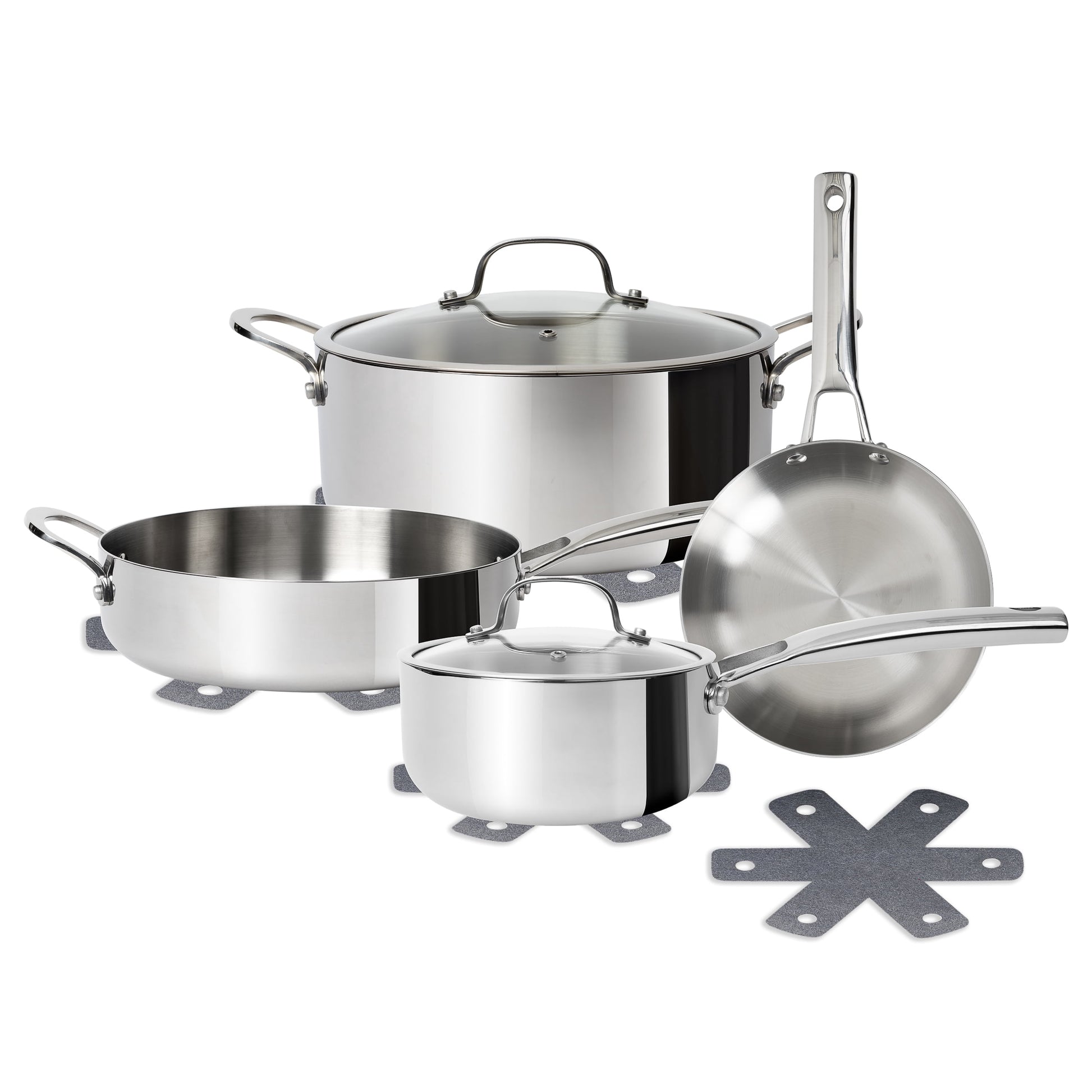 CoreClad 13-Piece Tri-Ply Stainless Steel Cookware Set, Induction Ready