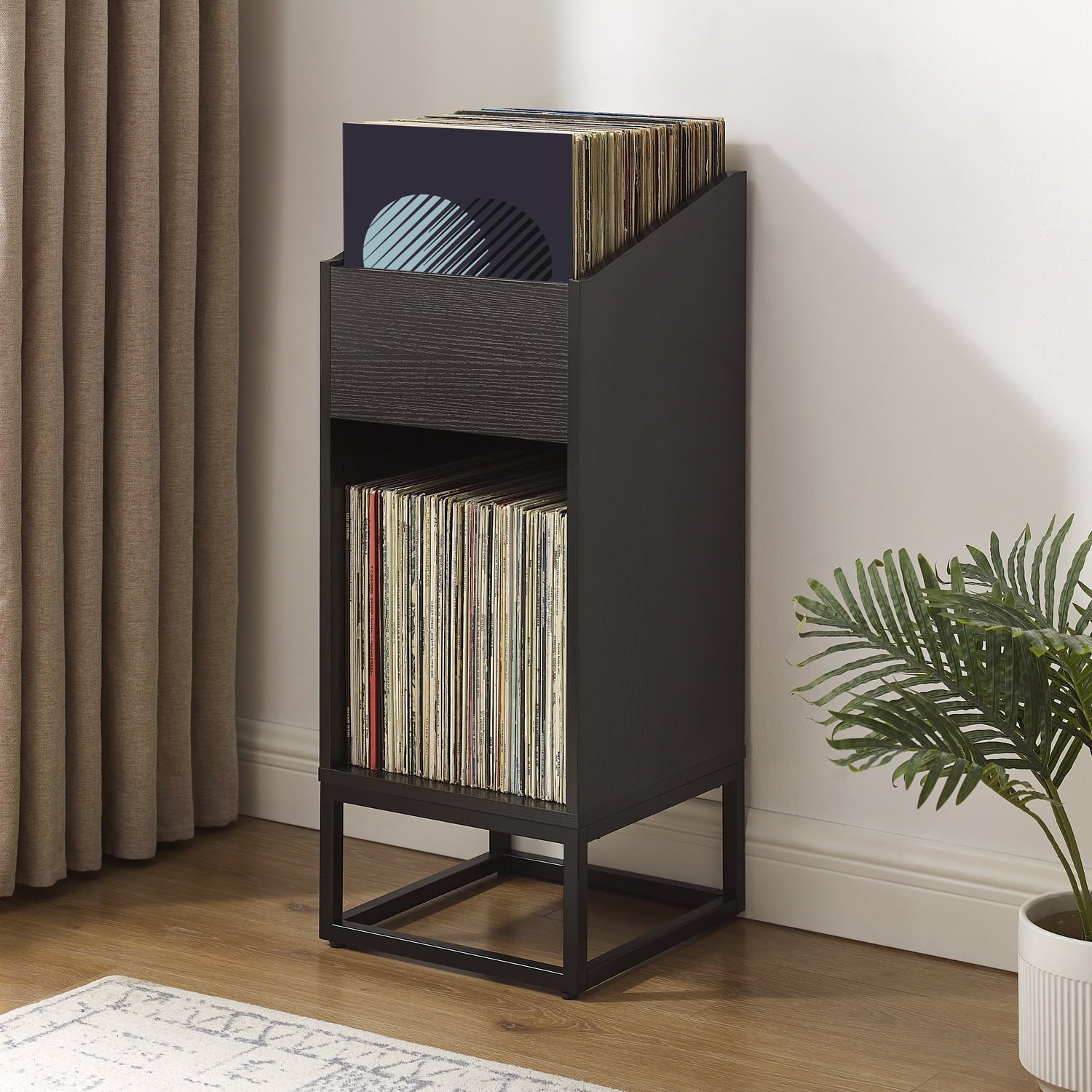 Crosley Furniture Enzo Small Record Storage Stand in Black