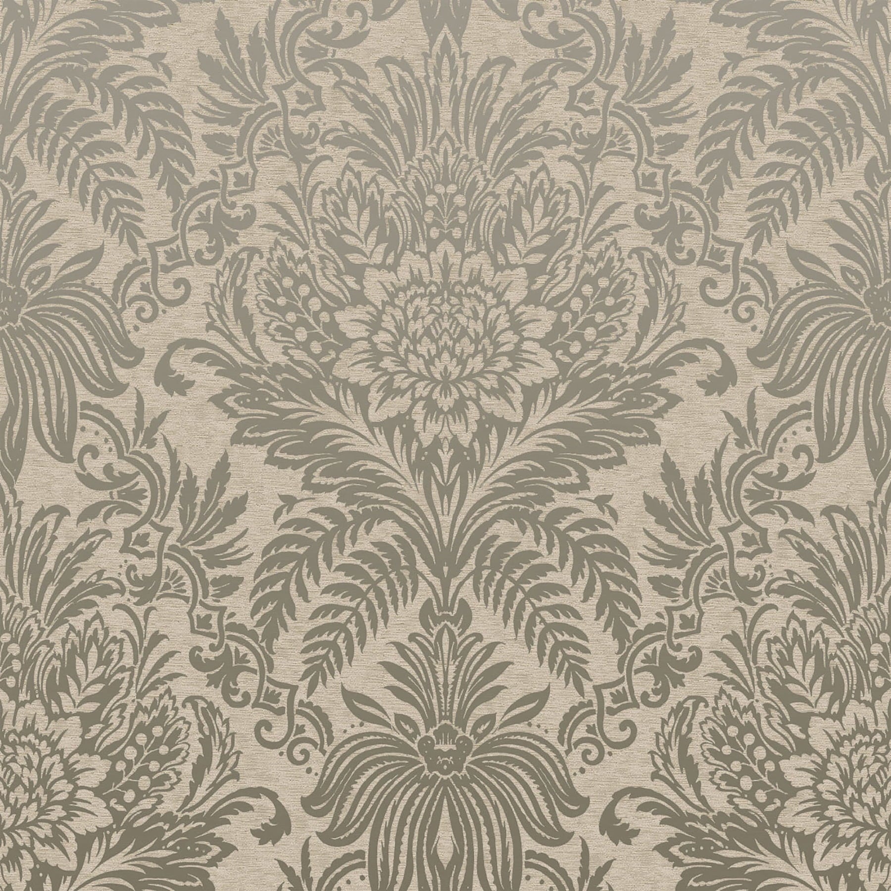 Crown Signature Beige Damask Unpasted Paper Wallpaper, 20.5-in by 33-ft, 56.4 sq. ft.