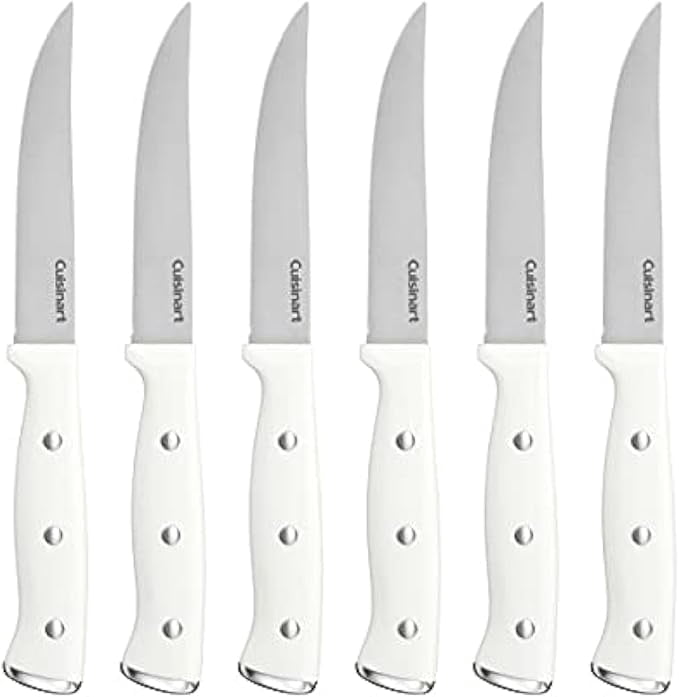 Cuisinart C77WTR-6PSK White Triple Rivet Steak Knife Set, 6 pc