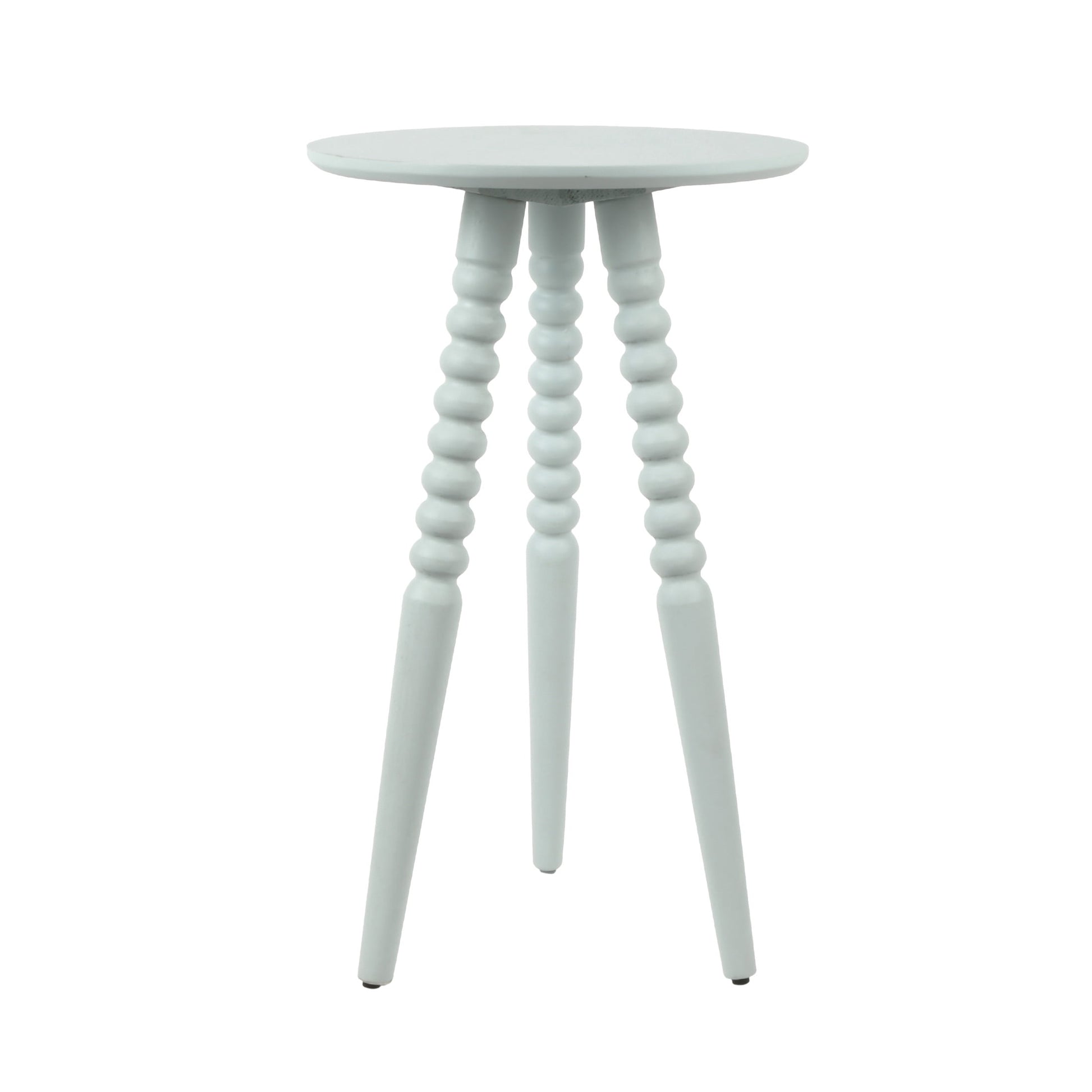 DÃ©cor Therapy Silverwood Allison Compact Round Accent Table with Turned Legs, Ice Blue