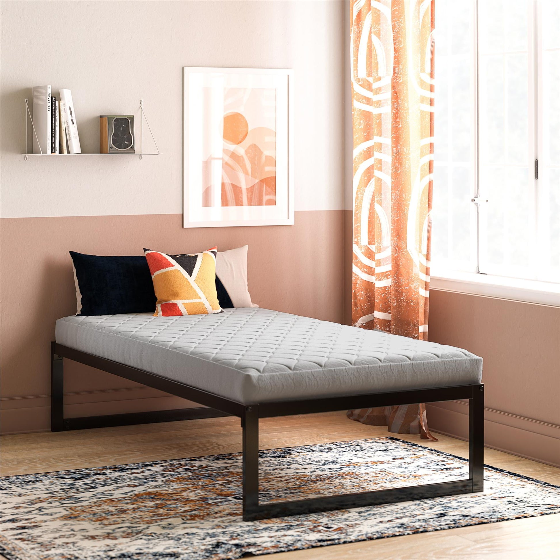 DHP Value 6 Inch Thermobonded Polyester Filled Quilted Top Bunk Bed Mattress, Twin, Gray