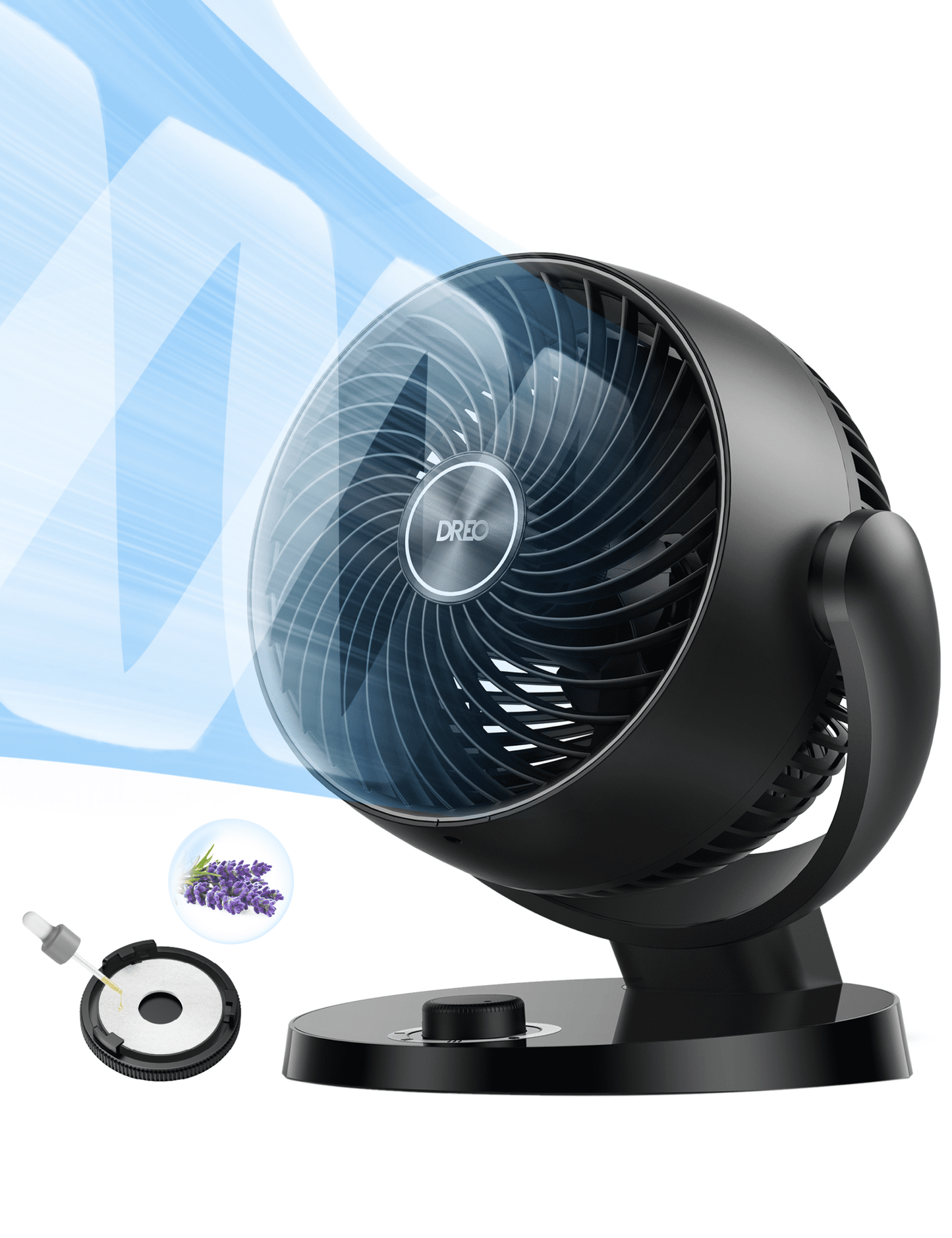 DREO 7-Inch Portable Oscillating Table Fan, 70ft of Powerful Airflow, 120-degree Manual Tilt, 3-speeds, Black
