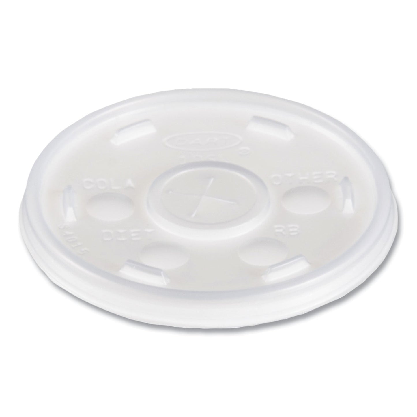 DartÂ® Plastic Cold Cup Lids, Fits 10 Oz Cups, Translucent, 100 Pack, 10 Packs/carton