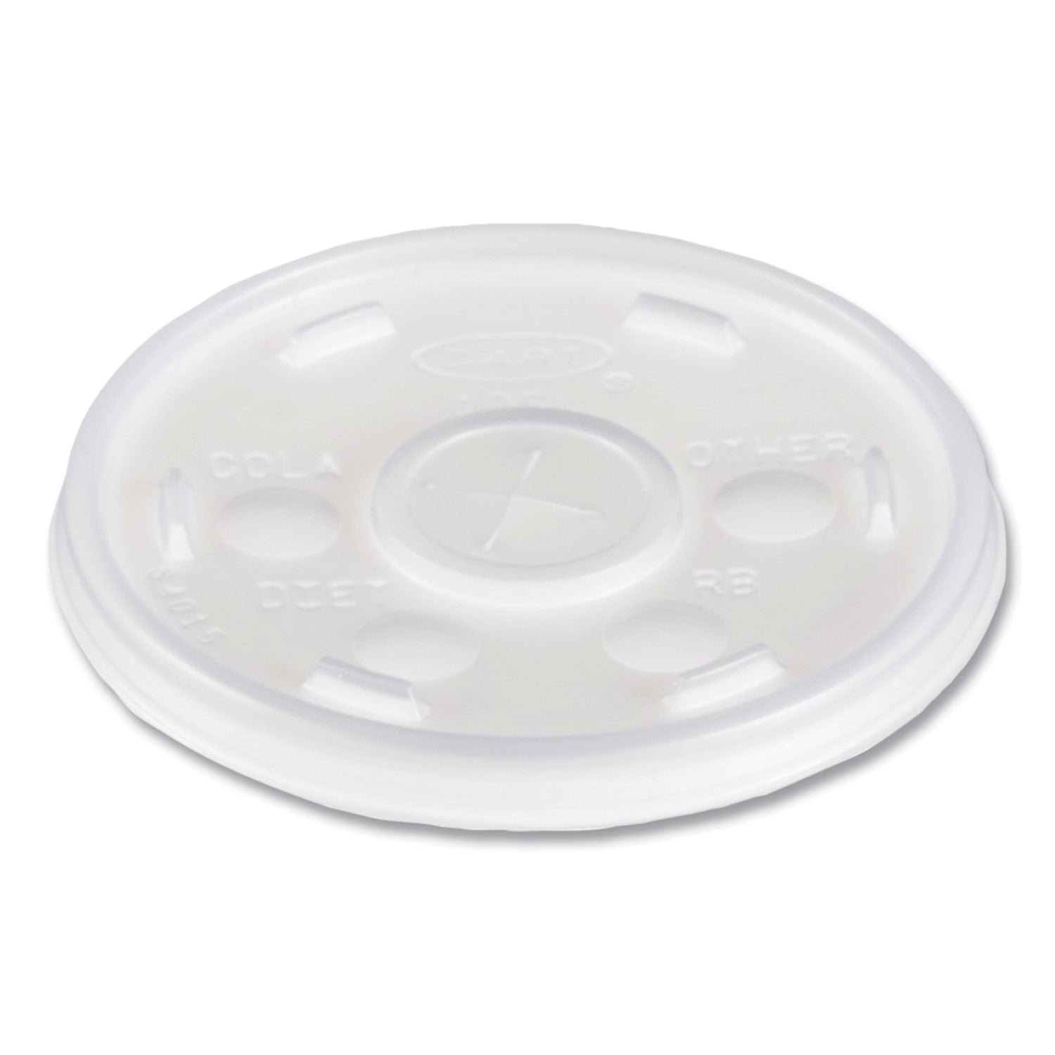 DartÂ® Plastic Cold Cup Lids, Fits 10 Oz Cups, Translucent, 100 Pack, 10 Packs/carton