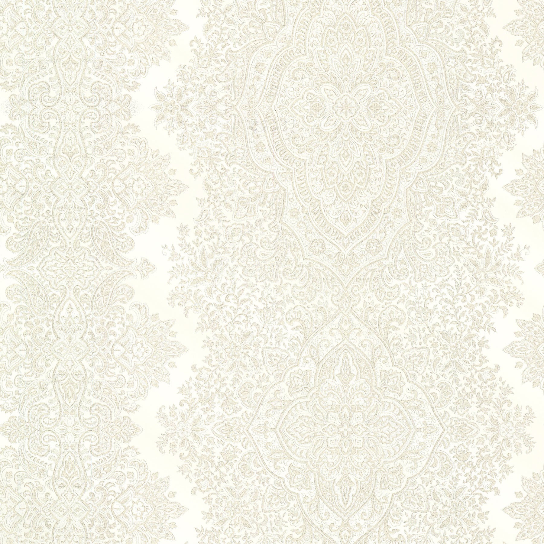 Decorline Benedict Cream Ornate Paisley Stripe Wallpaper