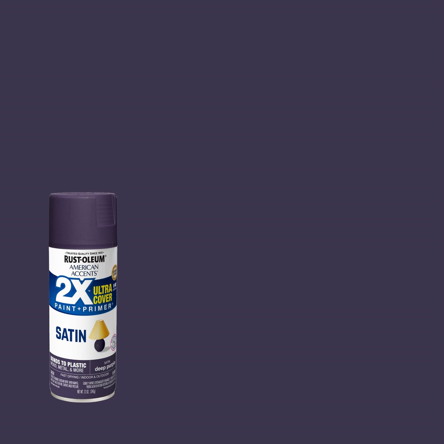 6 Pack, Deep Purple, Rust-Oleum American Accents 2X Ultra Cover Satin Spray Paint-393535, 12 oz