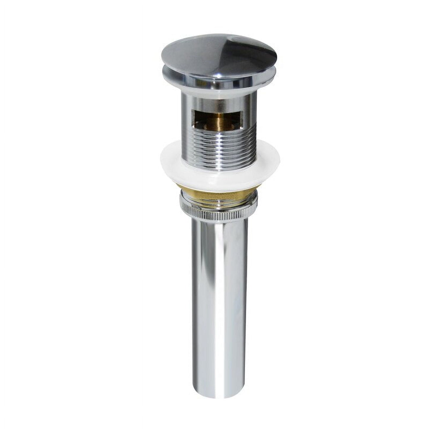 DeerValley DV-1D811 Bathroom Sink Drain Pop-Up Drain with Porcelain Ceramic Top Cap Vanity Basin Drain with Overflow Gloss White