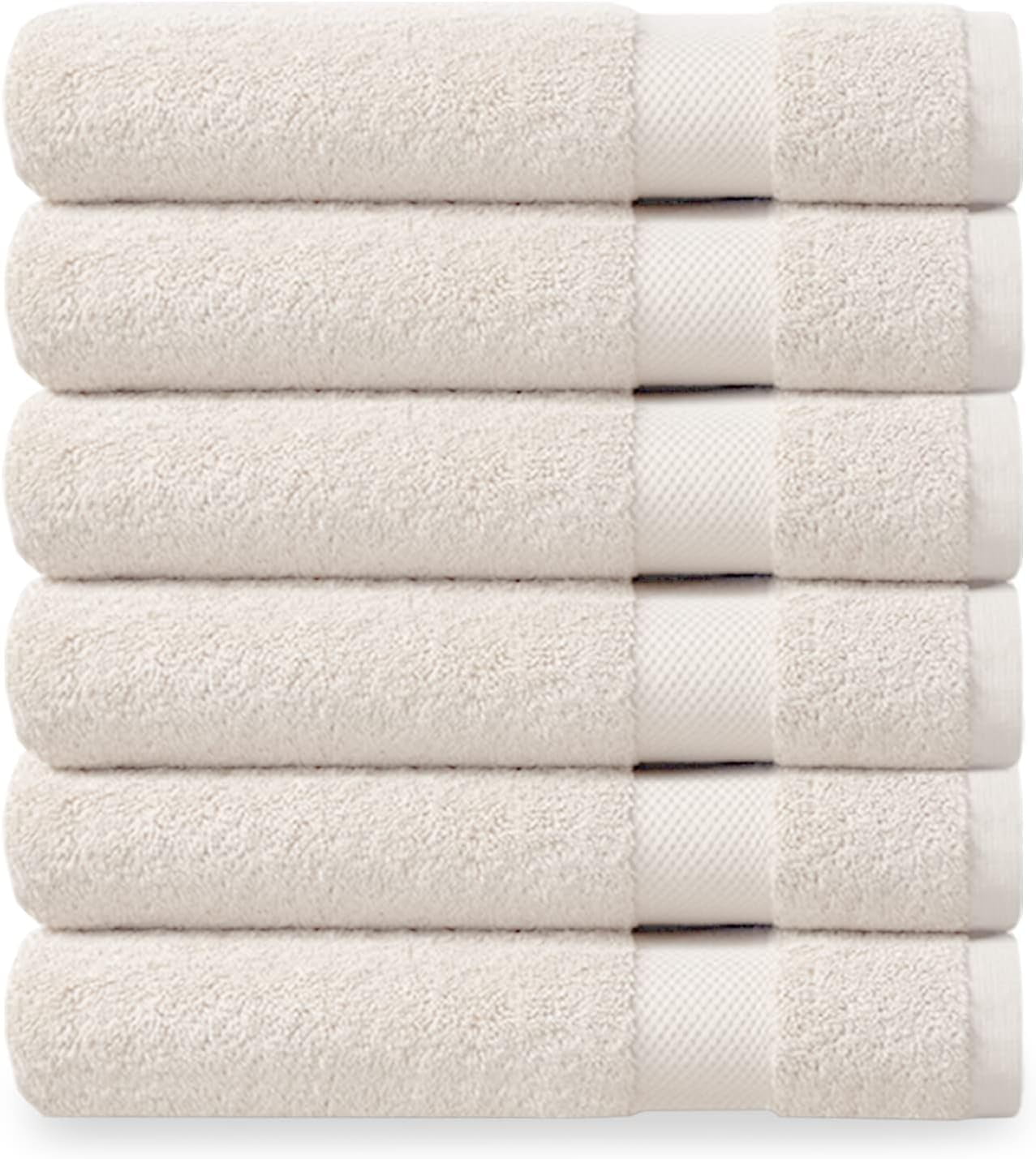 Delara PaÃ±os de AlgodÃ³n OrgÃ¡nico de Lujo, Paquete de 6 / Certificados GOTS & OEKO-TEX / Toallas Faciales de Primera Calidad / TecnologÃ­a TÃ¡ctil de Plumas/grapa de 650 G/M2 de Largo/suaves, de Secado RÃ¡pido y Ultra Absorbentes