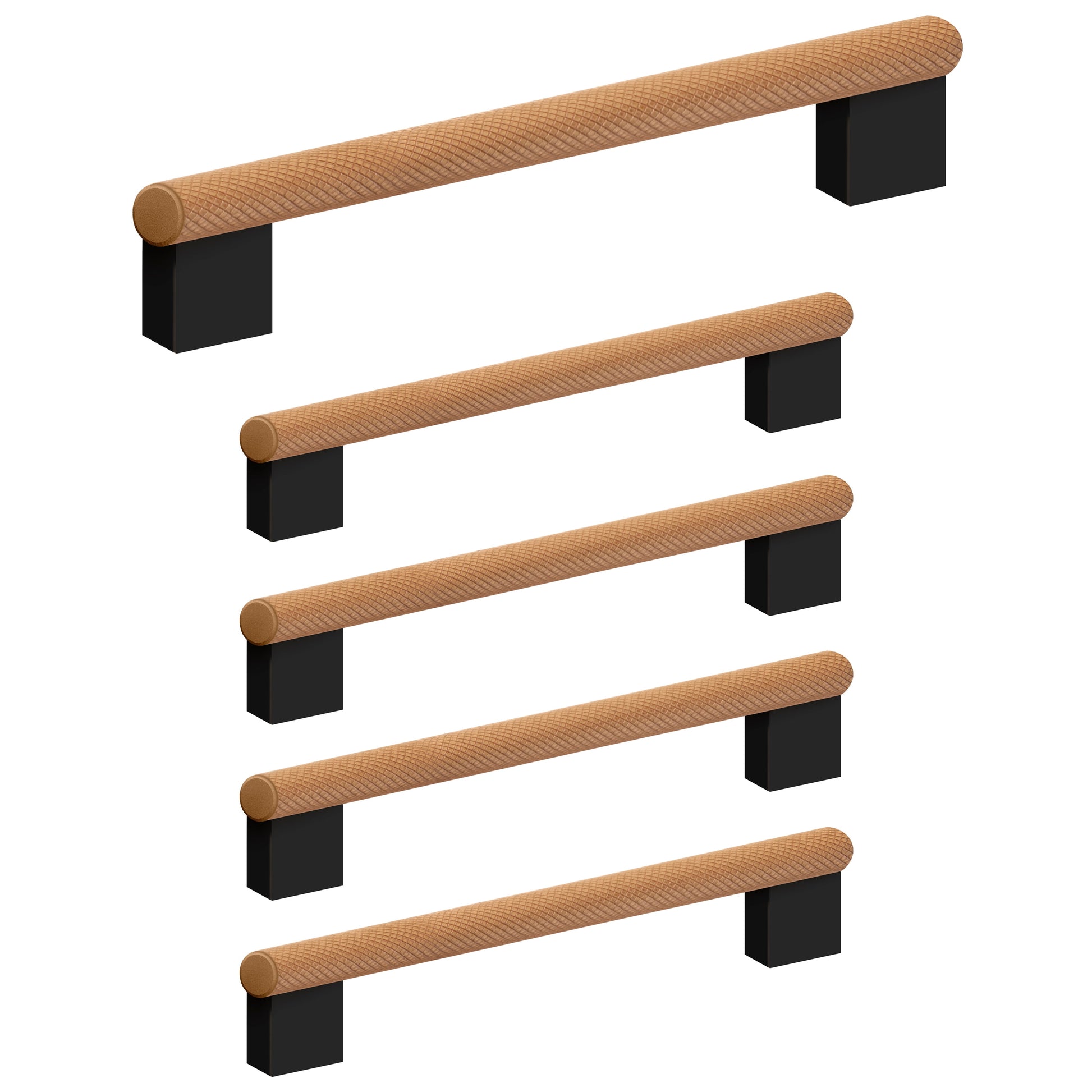 Design House Porter Matte Black 3.75" Center to Center Cabinet and Drawer Pulls, 5-Pack