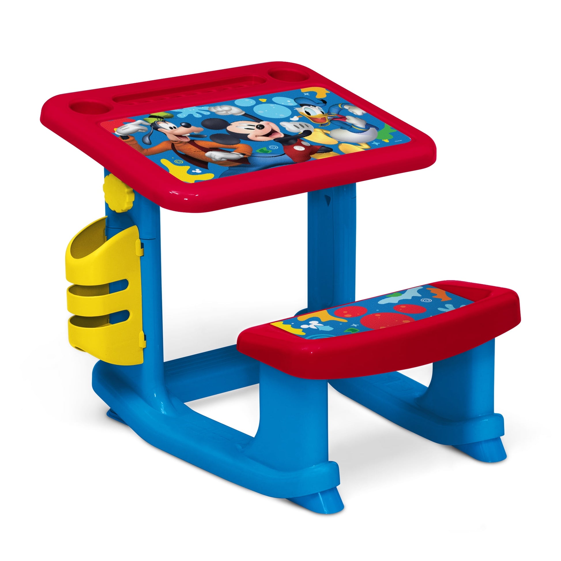 Disney Mickey Mouse Draw and Play Desk by Delta Children â€“ Includes 10 Markers and Coloring Book, Blue