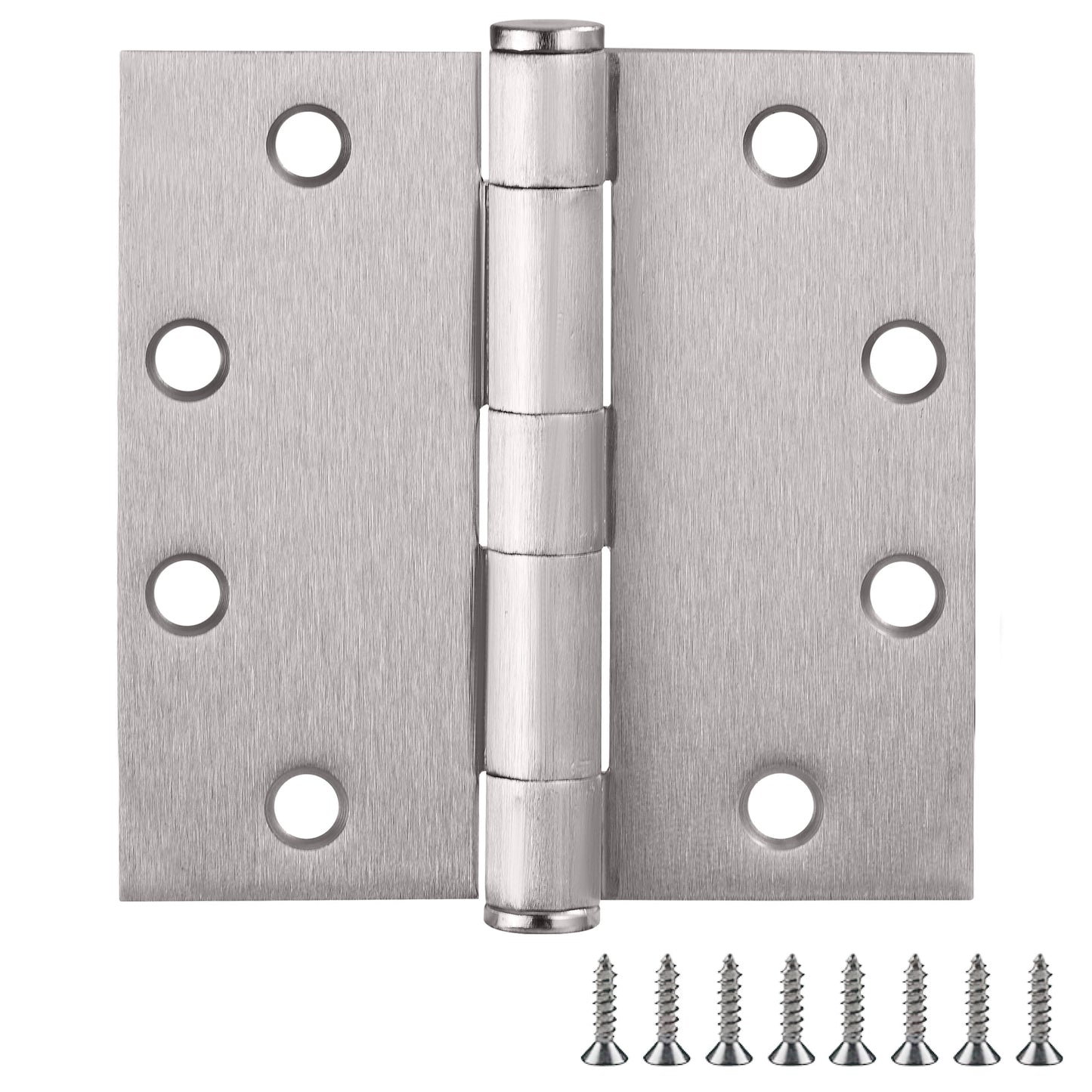 Design House Paquete de 12 Bisagras Cuadradas de Mariposa para Puerta Interior/Exterior de 4.5" H X.625" Radio, NÃ­quel Satinado