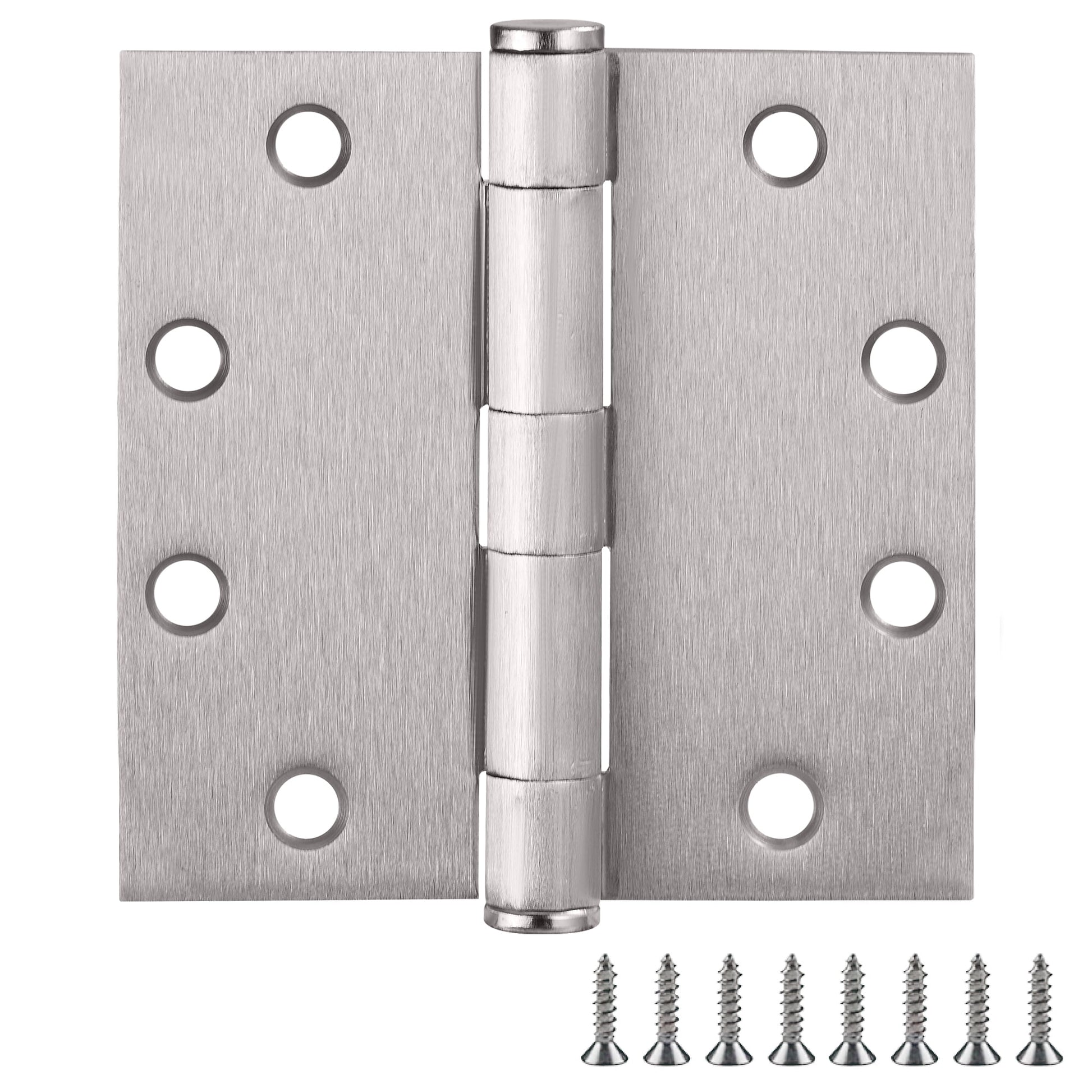 Design House Paquete de 12 Bisagras Cuadradas de Mariposa para Puerta Interior/Exterior de 4.5" H X.625" Radio, NÃ­quel Satinado
