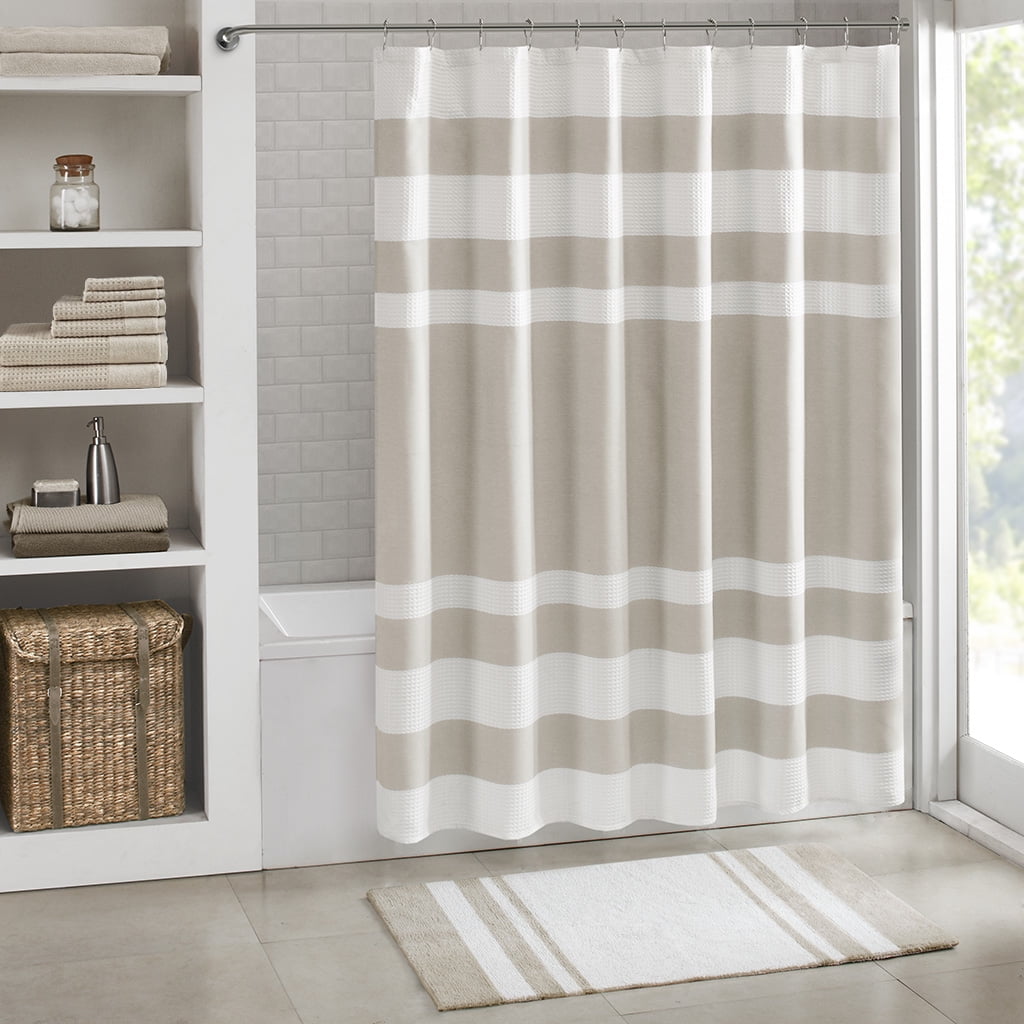 MAYEERTY 100% Medium Pile Cotton Reversible Bath Rug, Taupe, 20"W x 30"L