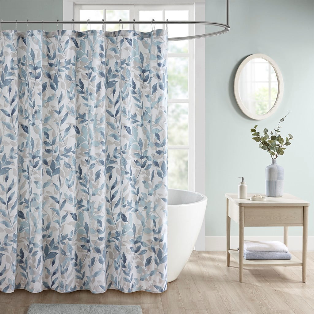 MAYEERTY Botanical Printed Shower Curtain, 72" x 72", Machine-Washable
