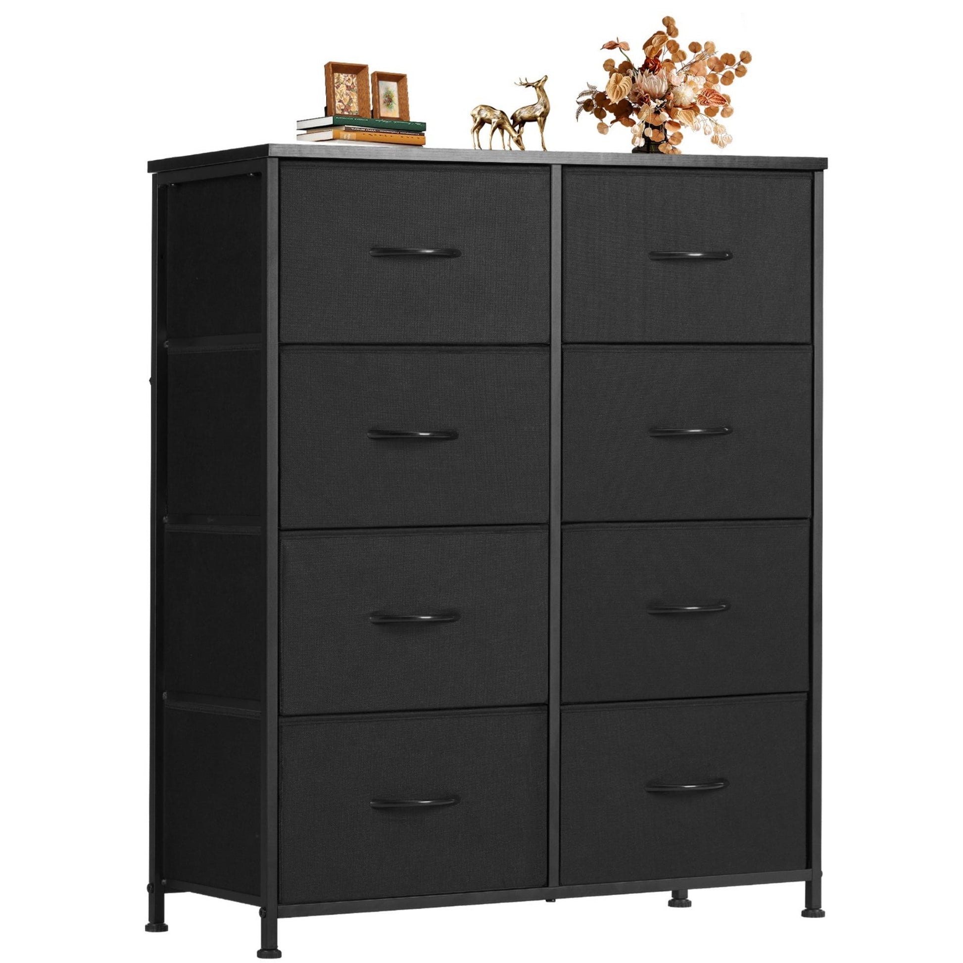 CONCETTA 8-Drawer Fabric Dresser Storage Chest for Bedroom, Closet, Entryway, Storage Furniture for Adults, Black