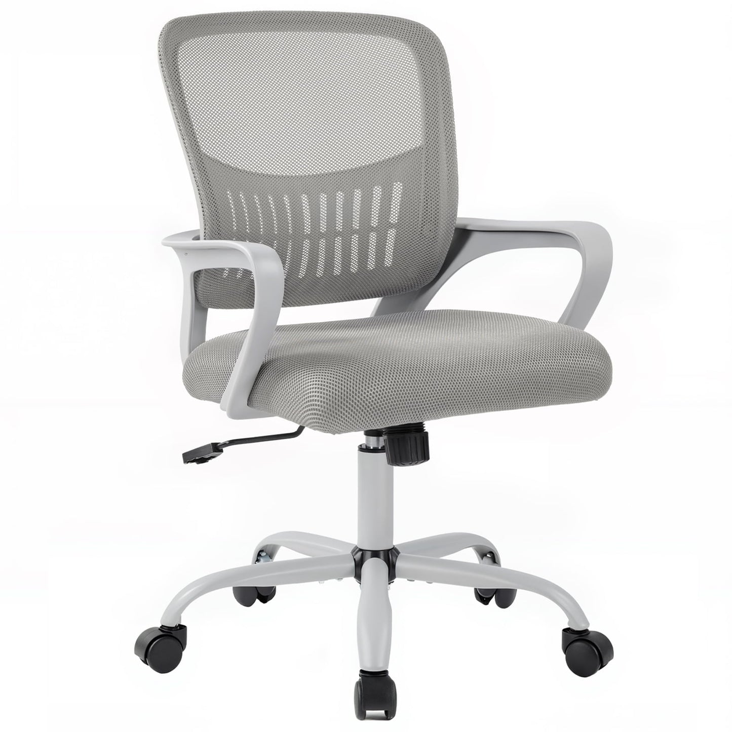 EDX Desk Chair with Ergonomic Lumbar Support, Fixed Armrests & Removable Footrest - 250lbs Capacity, Suitable for Home, Office, Bedroom, Pink