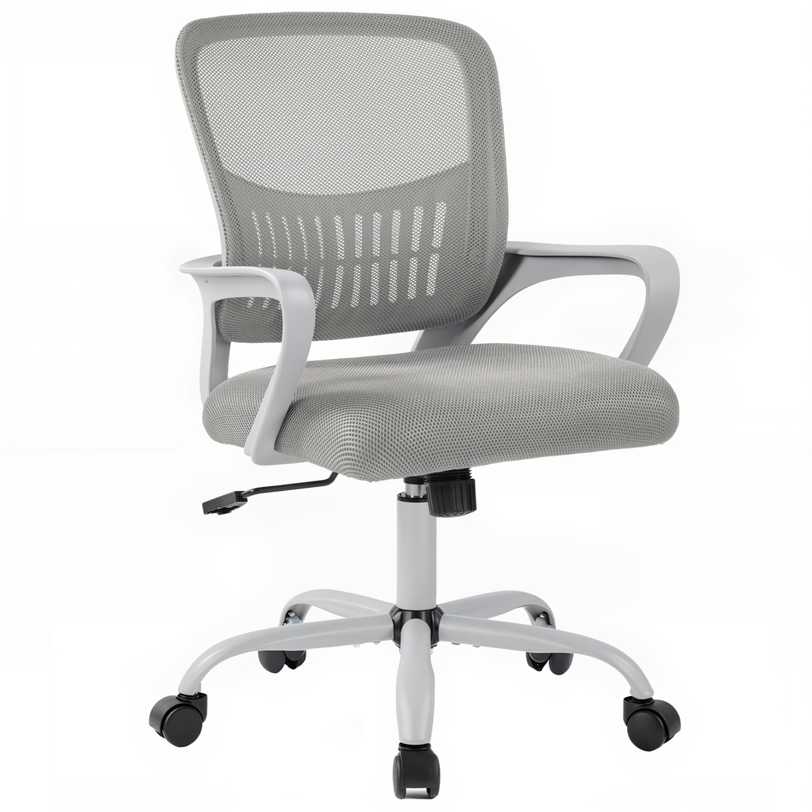 EDX Desk Chair with Ergonomic Lumbar Support, Fixed Armrests & Removable Footrest - 250lbs Capacity, Suitable for Home, Office, Bedroom, Pink