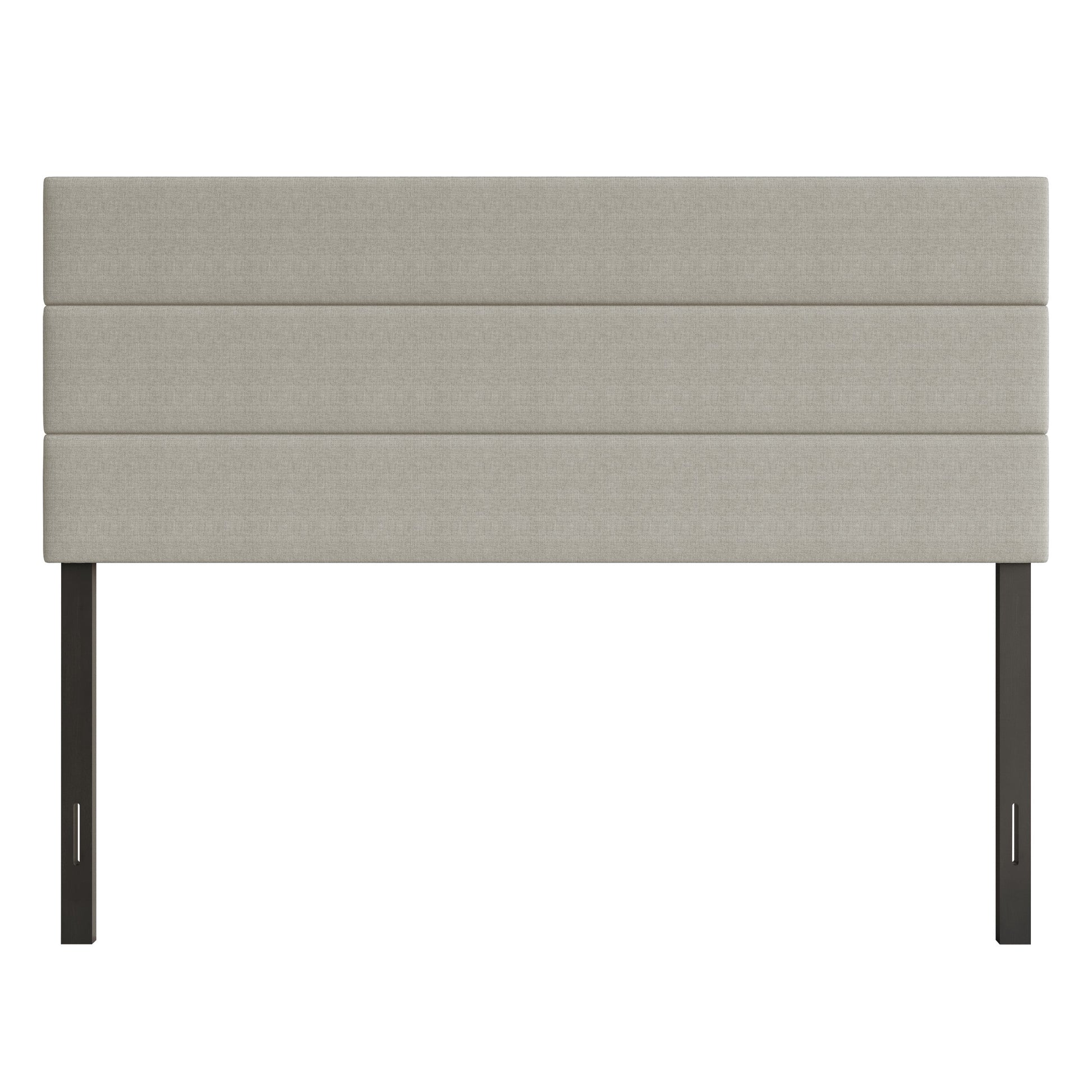 Home Design Etta King Upholstered Headboard with Channel Tufting and Foam Padding, Warm Gray, Easy assembly