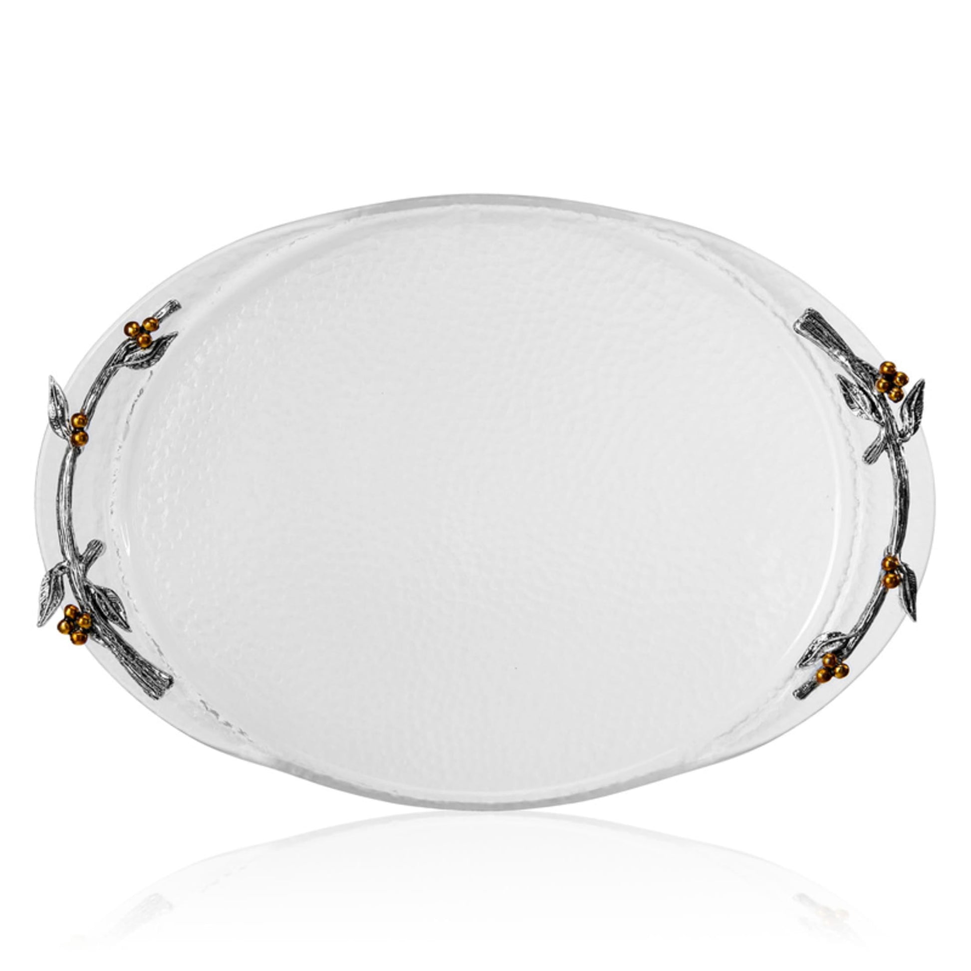 Fitz and Floyd Natures Greeting Clear Glass Tray