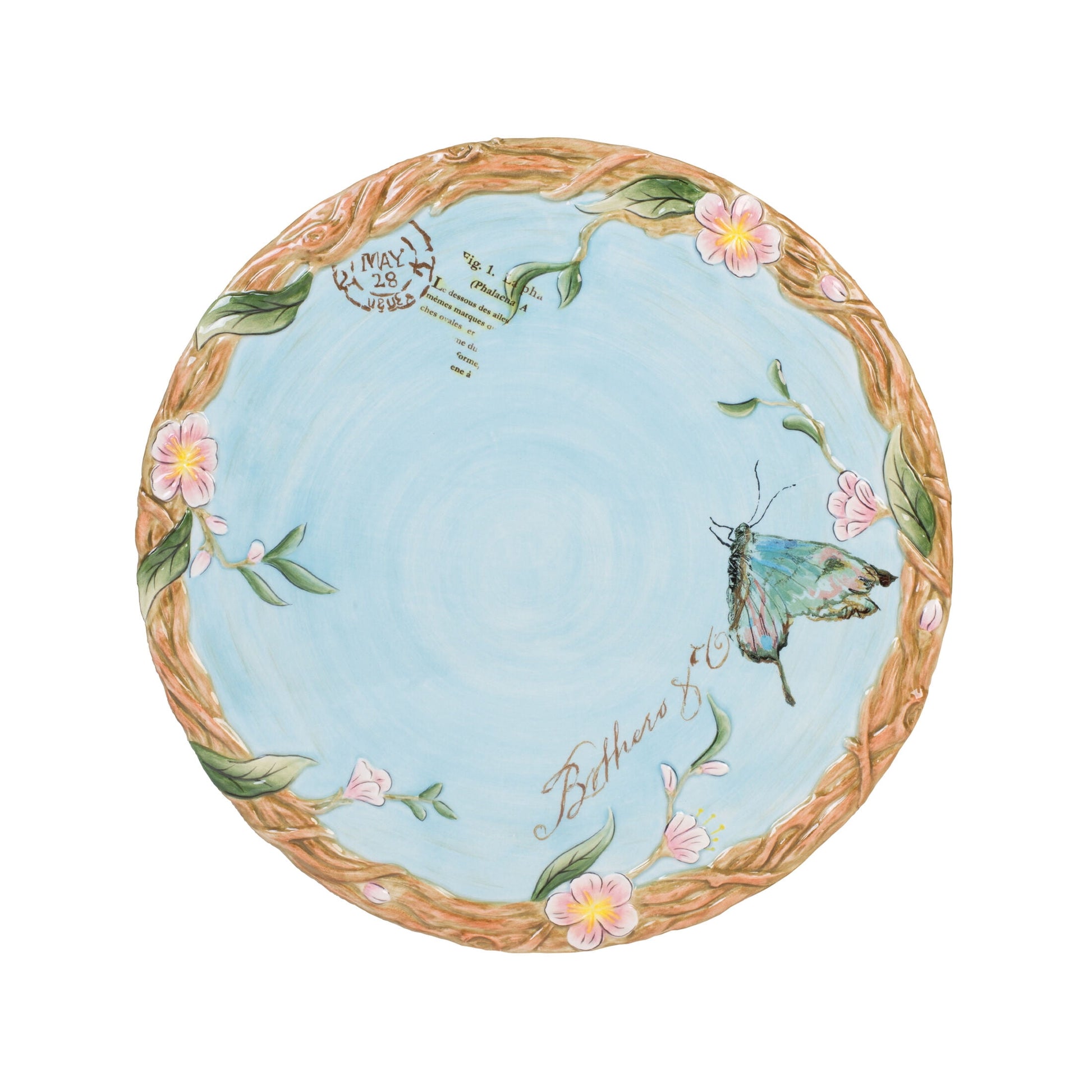 Fitz and Floyd Toulouse 11 1/4 in Footed Cake Plate
