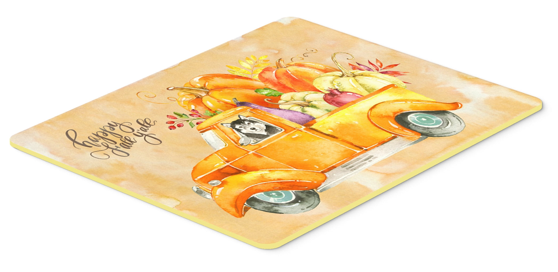Fall Harvest Alaskan Malamute Kitchen or Bath Mat 24x36