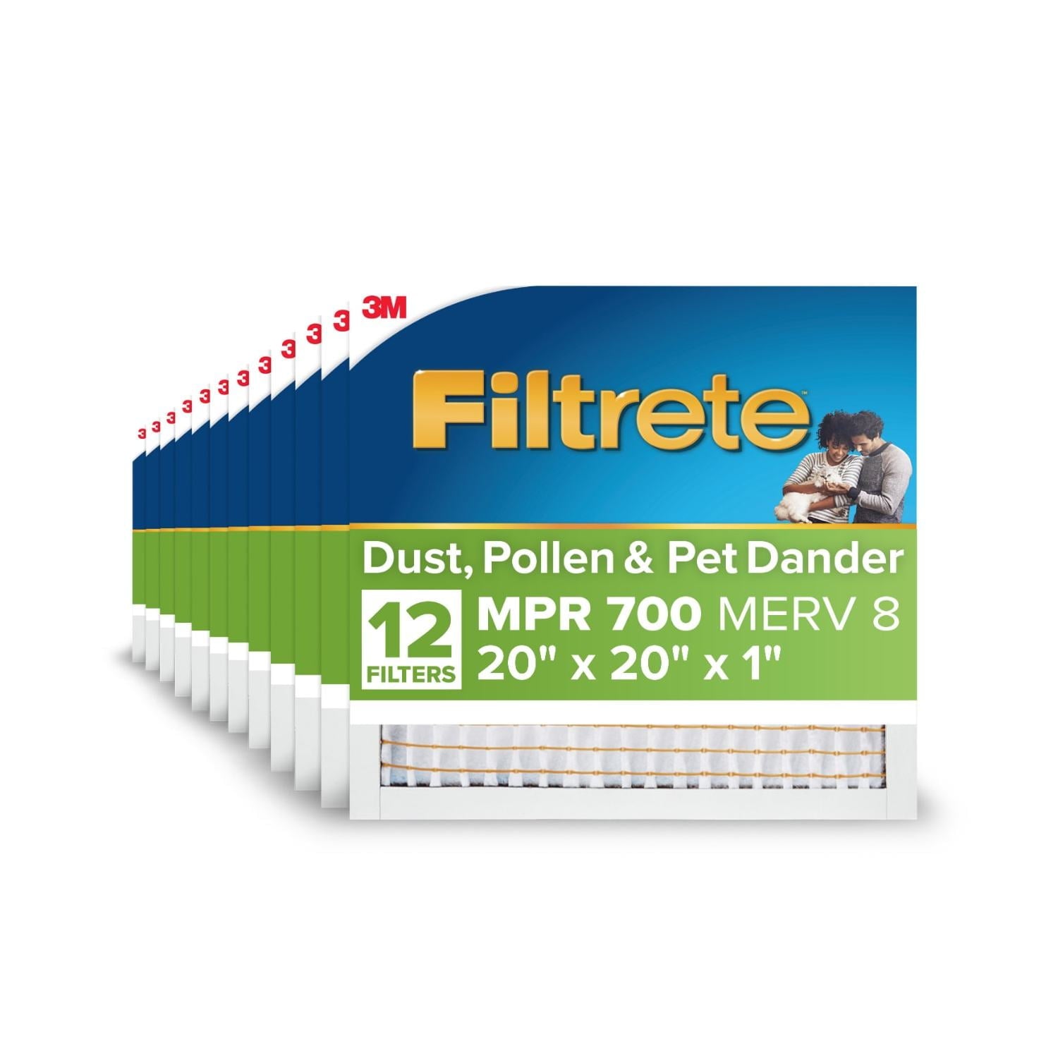 Filtrete 20x20x1 HVAC Furnace Air Filter, MPR 700 MERV 8, Dust, Pollen, and Pet Dander Reduction, 6 Pack