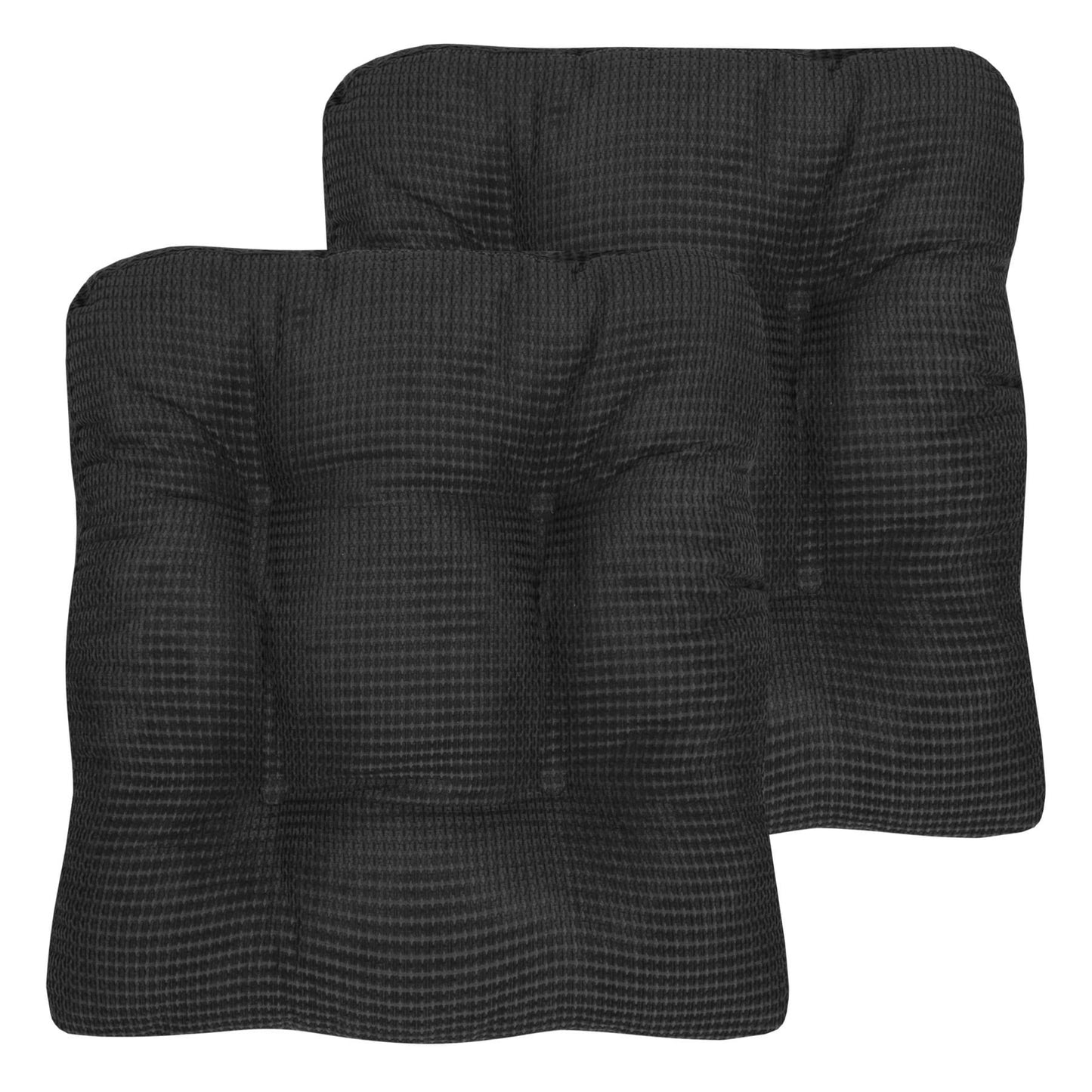 Fluffy Memory Foam Non Slip Chair Cushion Pad 2 Pack Charcoal