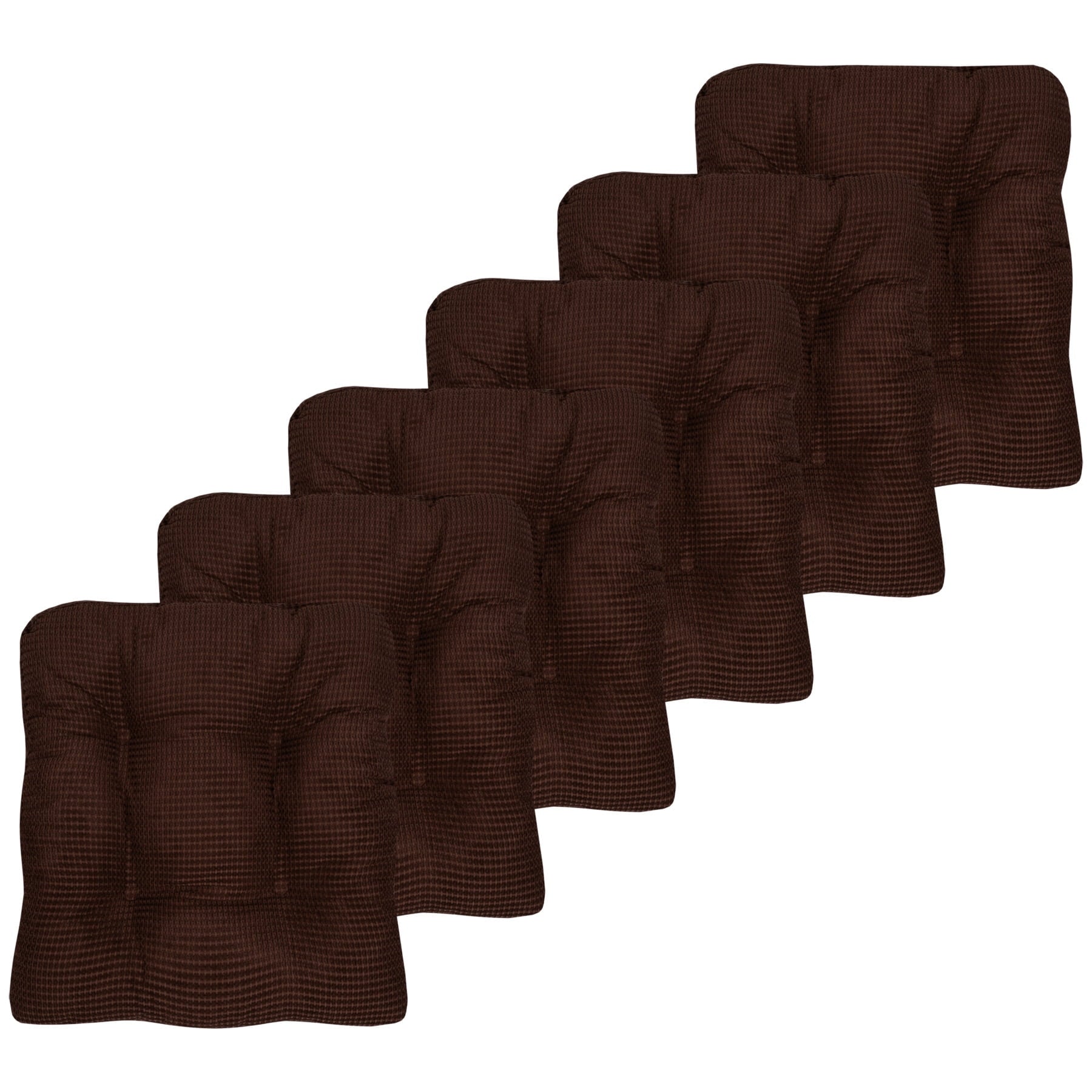 Fluffy Memory Foam Non Slip Chair Cushion Pad 6 Pack Chocolate