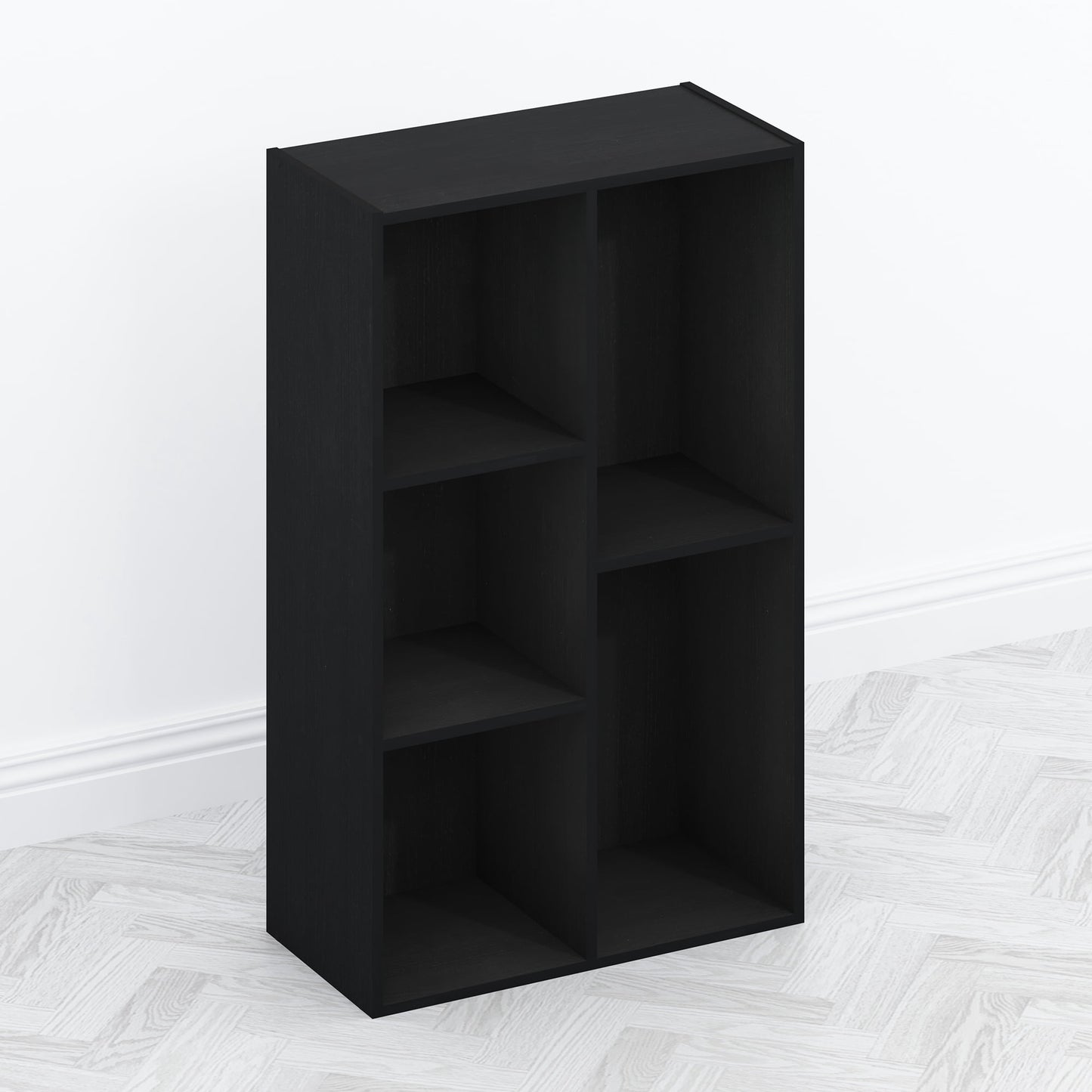 Furinno Tomi Organizer Bookcase, Bookshelf, 5-Cube, Blackwood