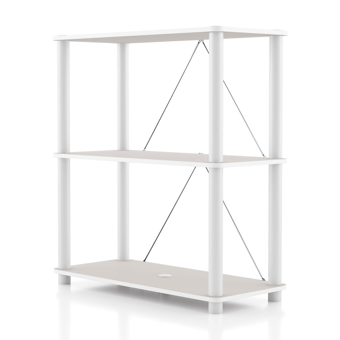 Furniture of America Brooks Adult Open Display Shelf Bookcase, 3-Tier 27-inch Shelves, Greige