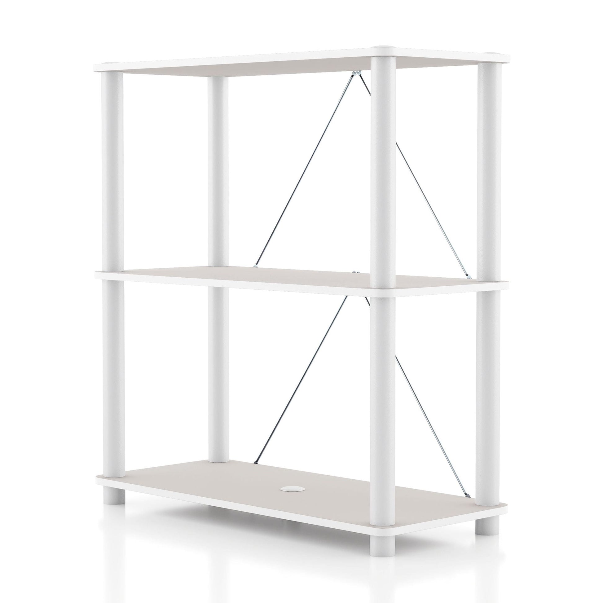 Furniture of America Brooks Adult Open Display Shelf Bookcase, 3-Tier 27-inch Shelves, Greige