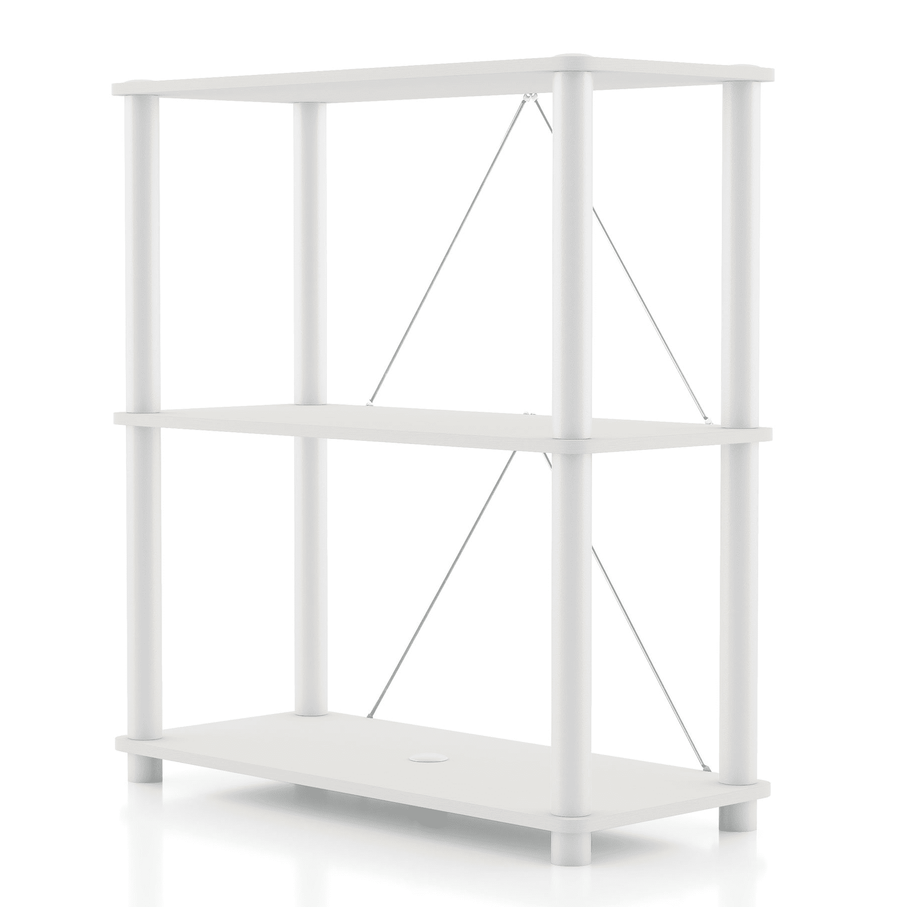 Furniture of America Brooks Adult Open Display Shelf Bookcase, 3-Tier 27-inch Shelves, White