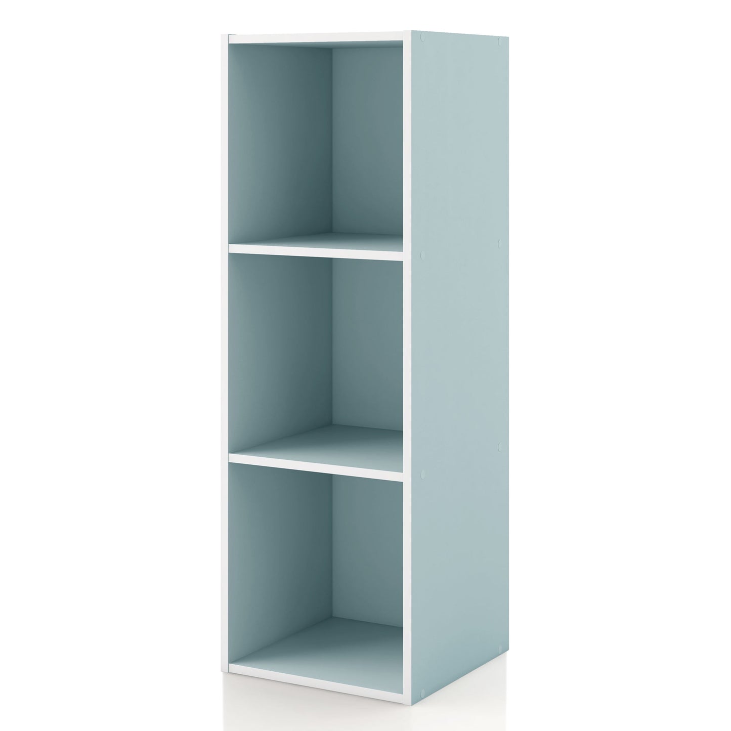 Furniture of America Brooks Stackable 3-Cube Wood Light Blue Kids Bookcase