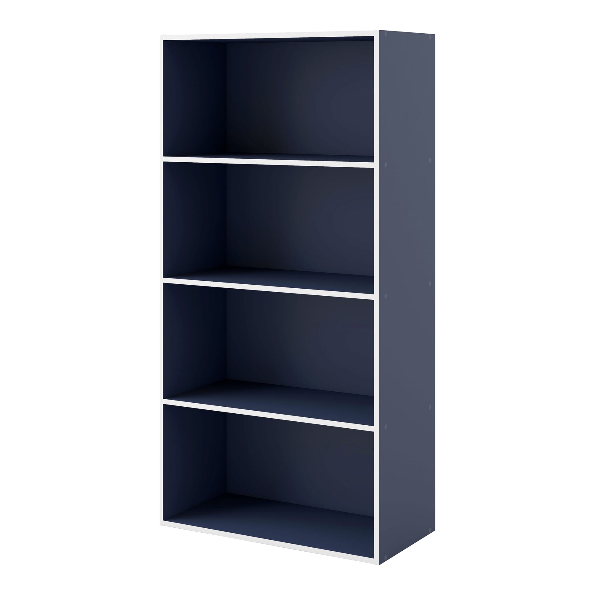 Furniture of America Brooks Stackable 4-Tier Wood Steel Blue Bookcase
