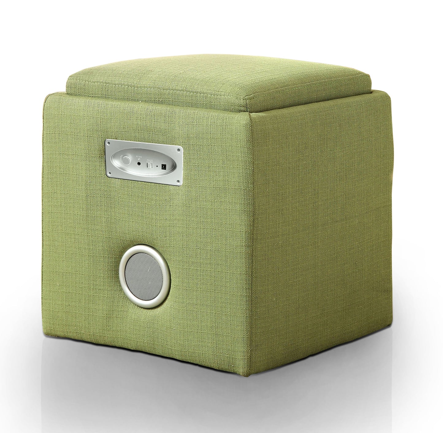 Furniture of America Contemporary Fabric Neko Speaker Ottoman, Green
