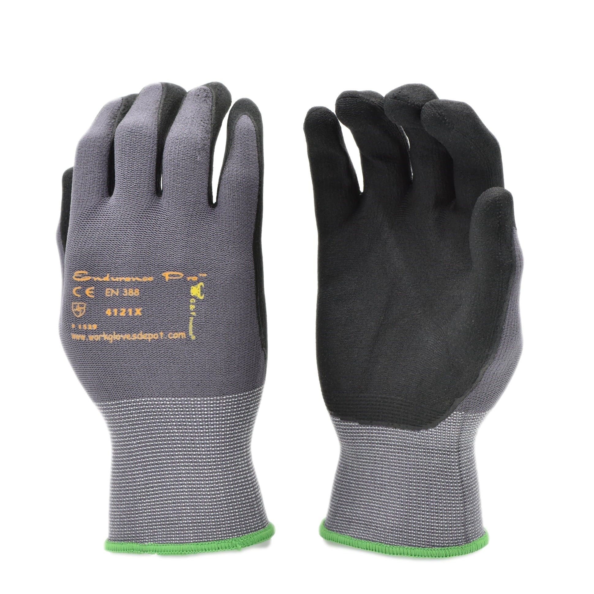 G & F Products Gloves for Safety 1529M-12 Knit Nylon, Micro Form Nitrile Grip, 12 Pairs Medium