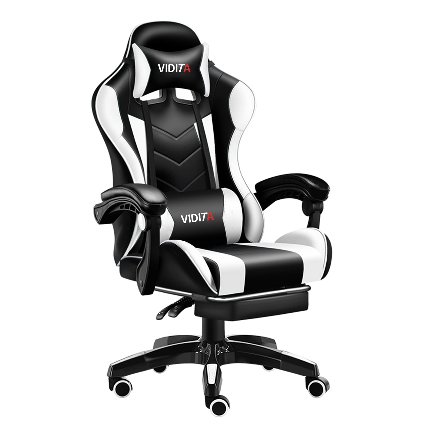Alvantor Silla ErgonÃ³mica para Juegos con ReposapiÃ©s Ajustable, Silla de Oficina de Respaldo Alto, Blanco y Negro