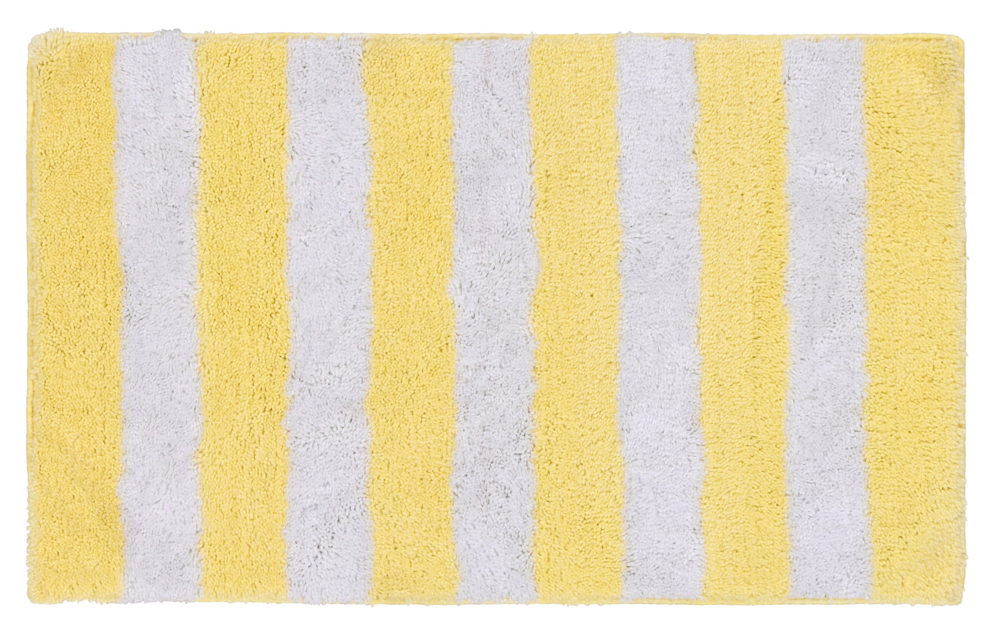 Garland Rug Beach Stripe Washable Rubber Ducky Yellow/White Bathroom Rug, 21" x 34"