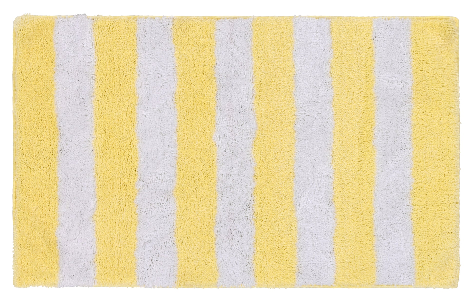 Garland Rug Beach Stripe Washable Rubber Ducky Yellow/White Bathroom Rug, 21" x 34"