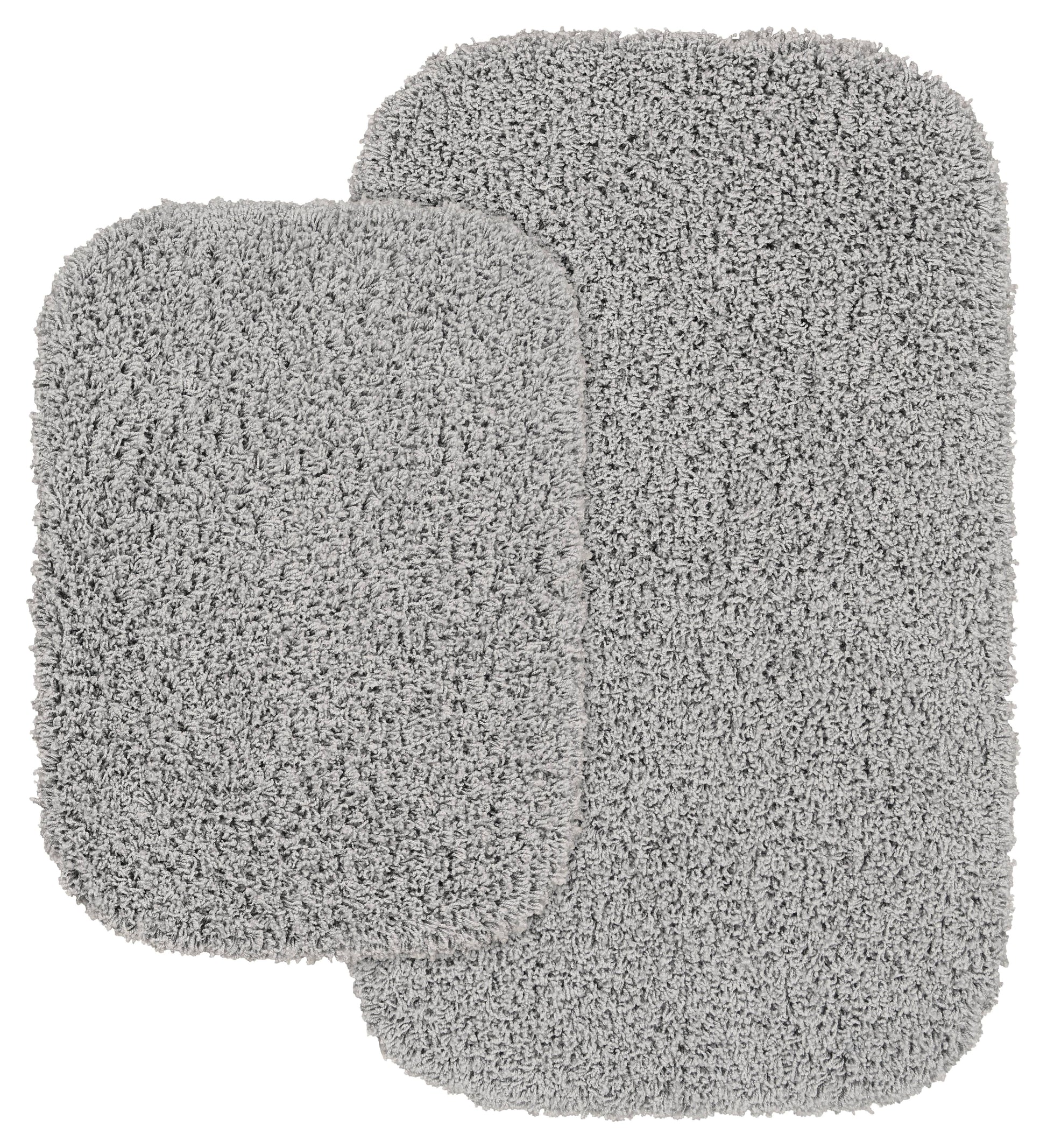 Garland Rug Jazz Washable Bath Rug Set, 2 Piece Set (17"x24" Bath Rug, & 21"x34" Bath Rug) Platinum Gray
