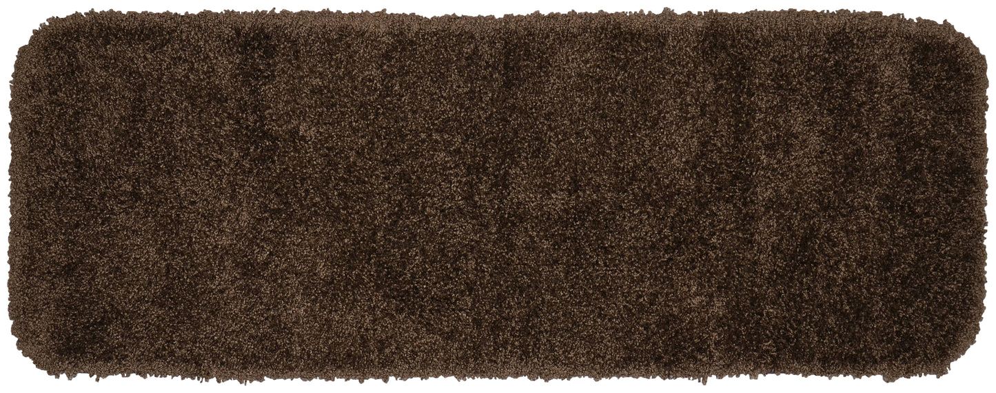 Garland Rug Serendipity Washable Nylon Chocolate Bathroom Runner, 22" x 60"
