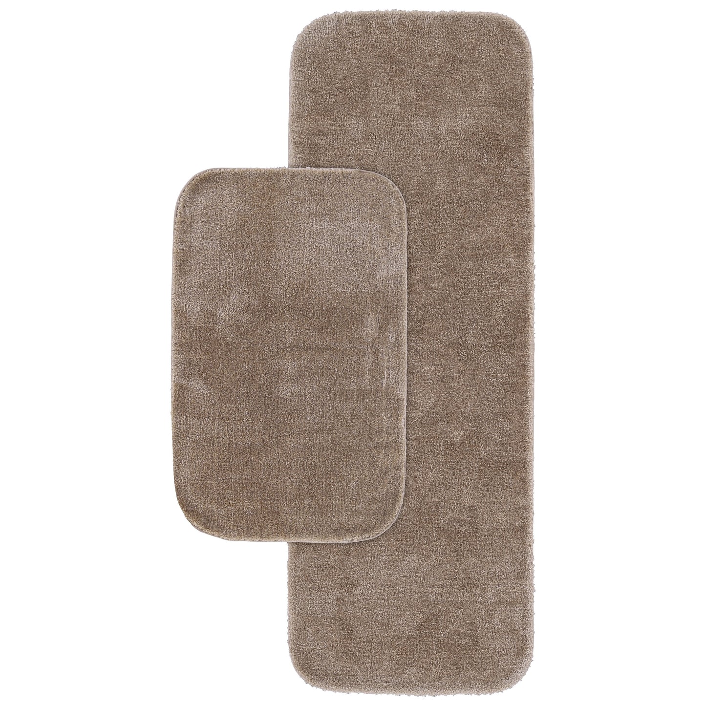 Garland Rug Traditional Washable Bath Rug Set, 2-Piece Set (21"x34" Bath Rug, & 22"x60" Runner)&nbsp;Taupe