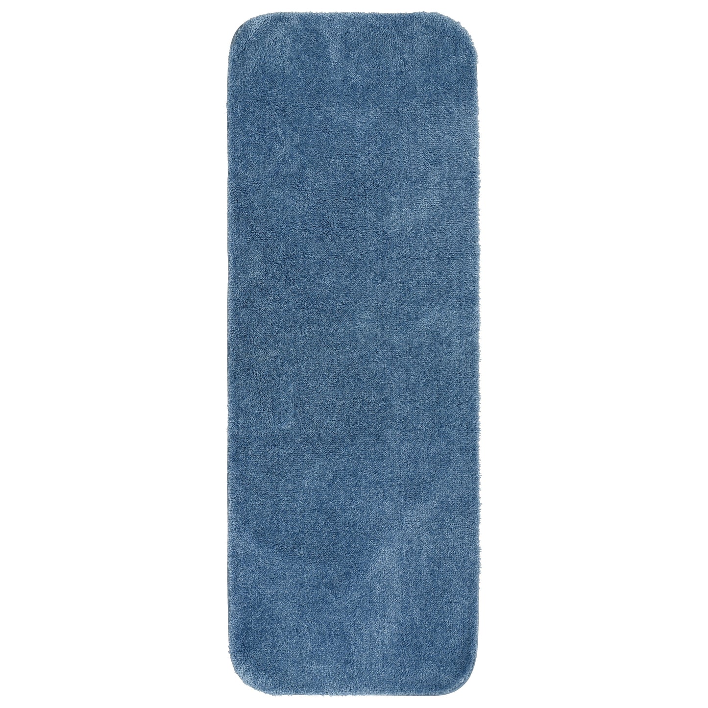 Garland Rug Traditional Washable Nylon Basin Blue Bathroom Runner, 22" x 60"