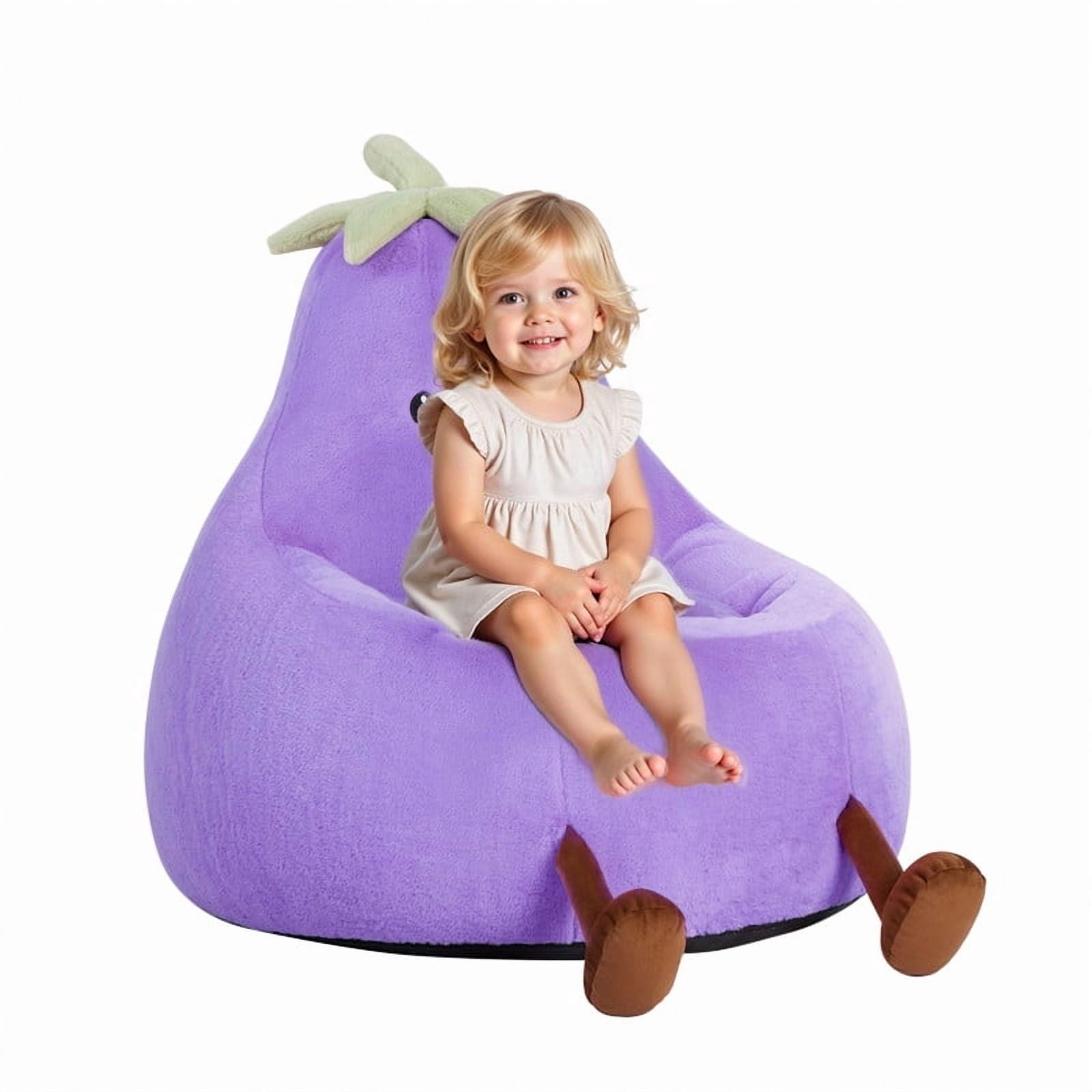 Gianna Kids Bean Bag Chair for Teens & Kids, 24 Inch Comfy Lazy Sofa Chair for Reader, Living Room, Bedroom, Purple