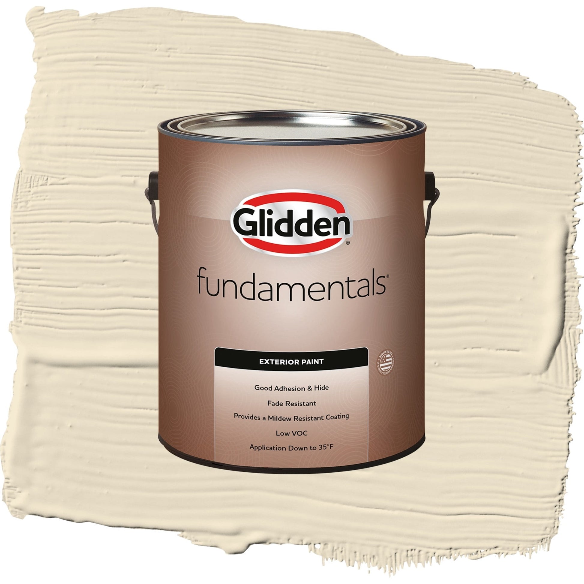 Glidden Fundamentals Heavy Cream / Beige, Semi-Gloss Exterior Paint, 1 Gallon