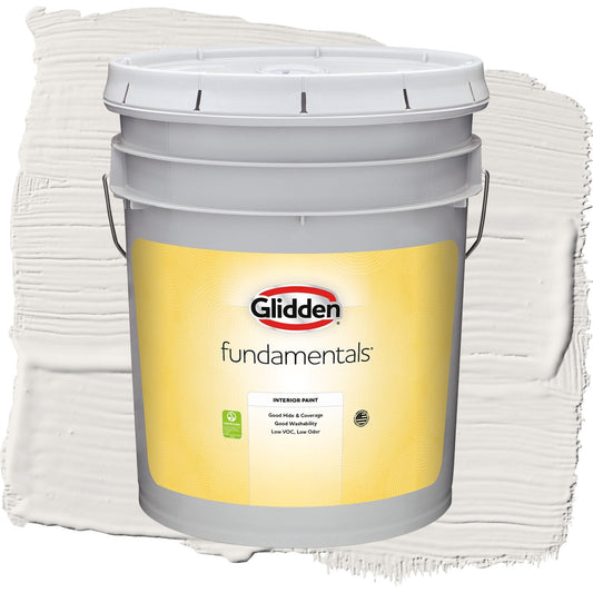 Glidden Fundamentals Arctic Cotton / White Flat Interior Paint, 5 Gallon