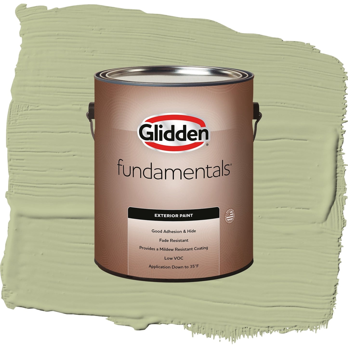 Glidden Fundamentals Bahia Grass / Green, Satin Exterior Paint, 1 Gallon
